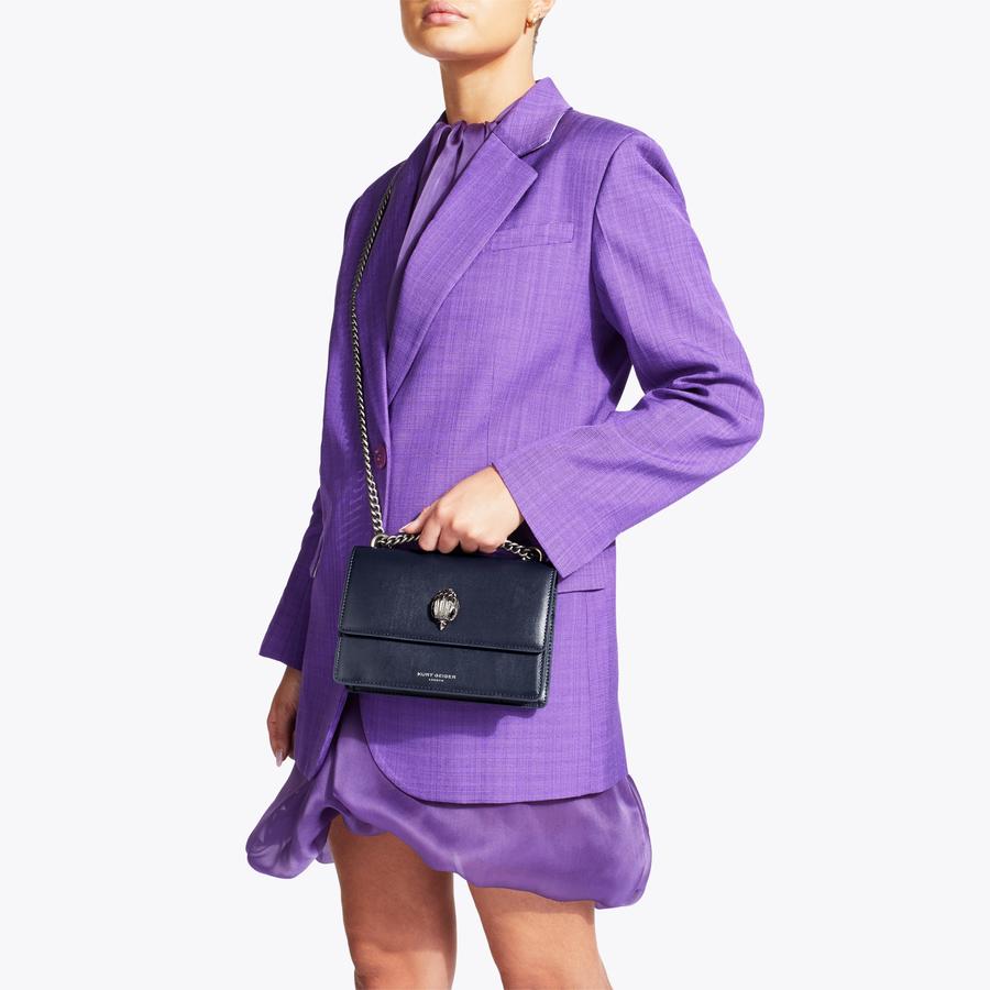 SHOREDITCH SM CROSSBODY Purple Leather Cross Body Bag by KURT