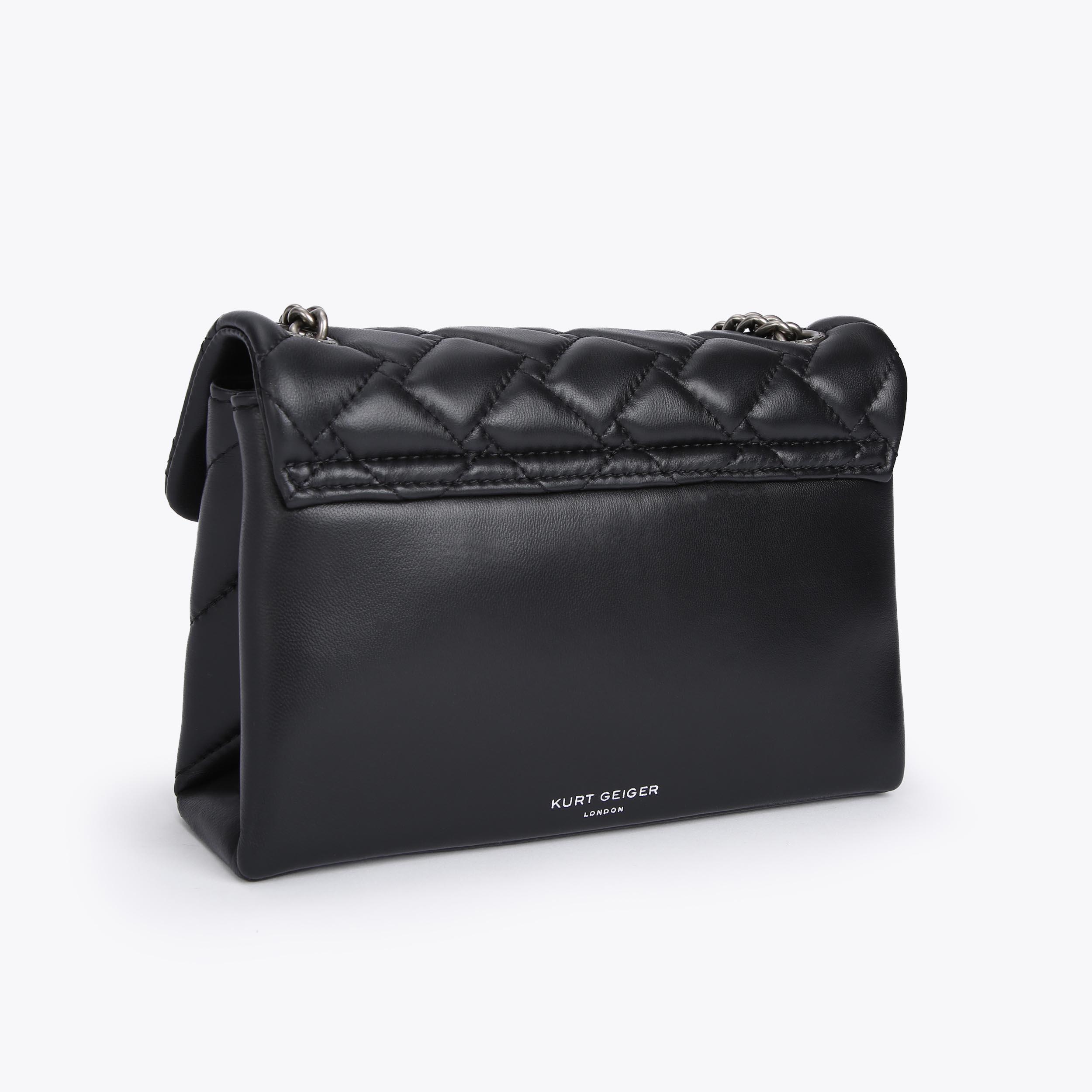 LEATHER MD KENSINGTON BAG Black Leather Quilted Purse by KURT 