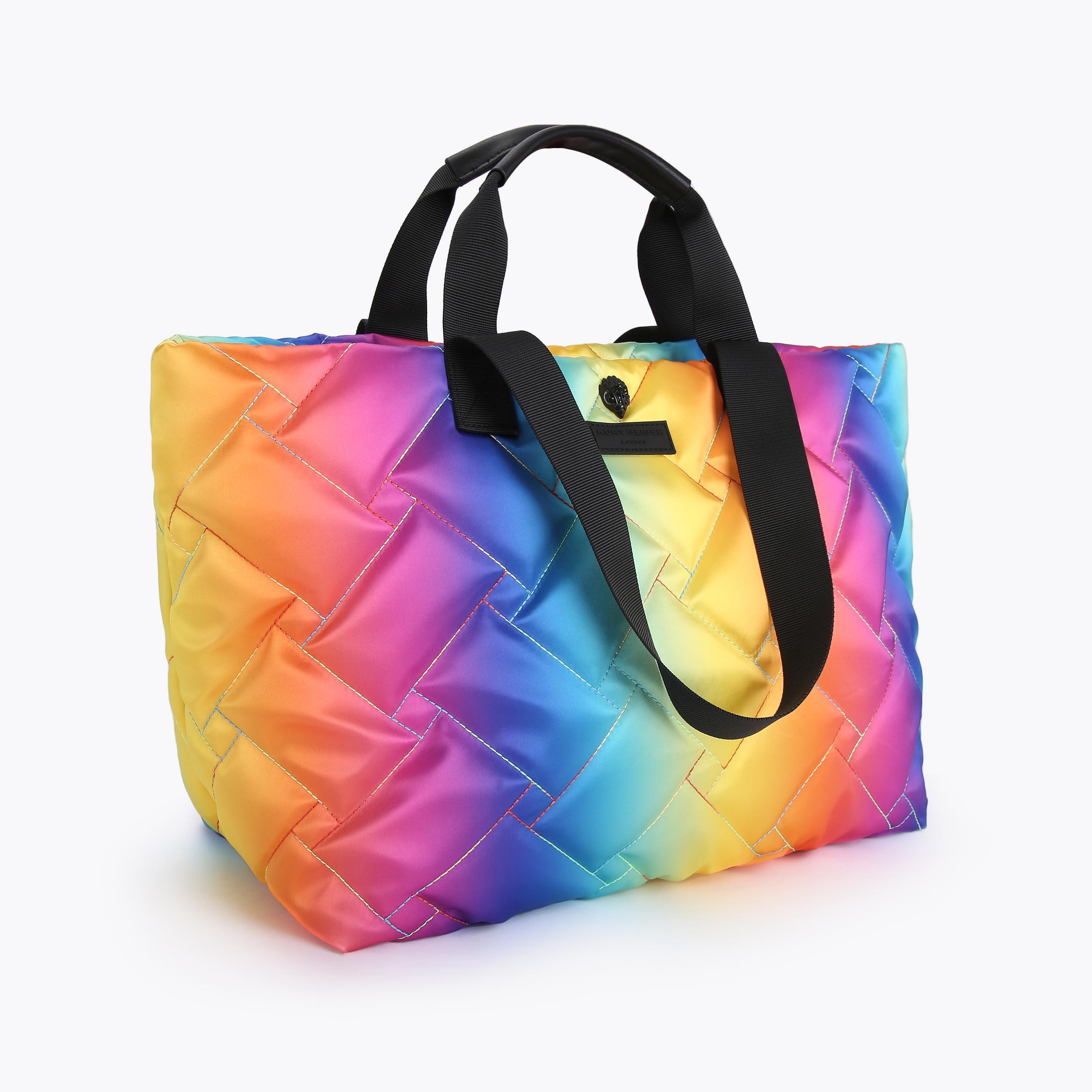 RECYCLED SHOPPER Ombre Rainbow Recycled Shopper Purse by