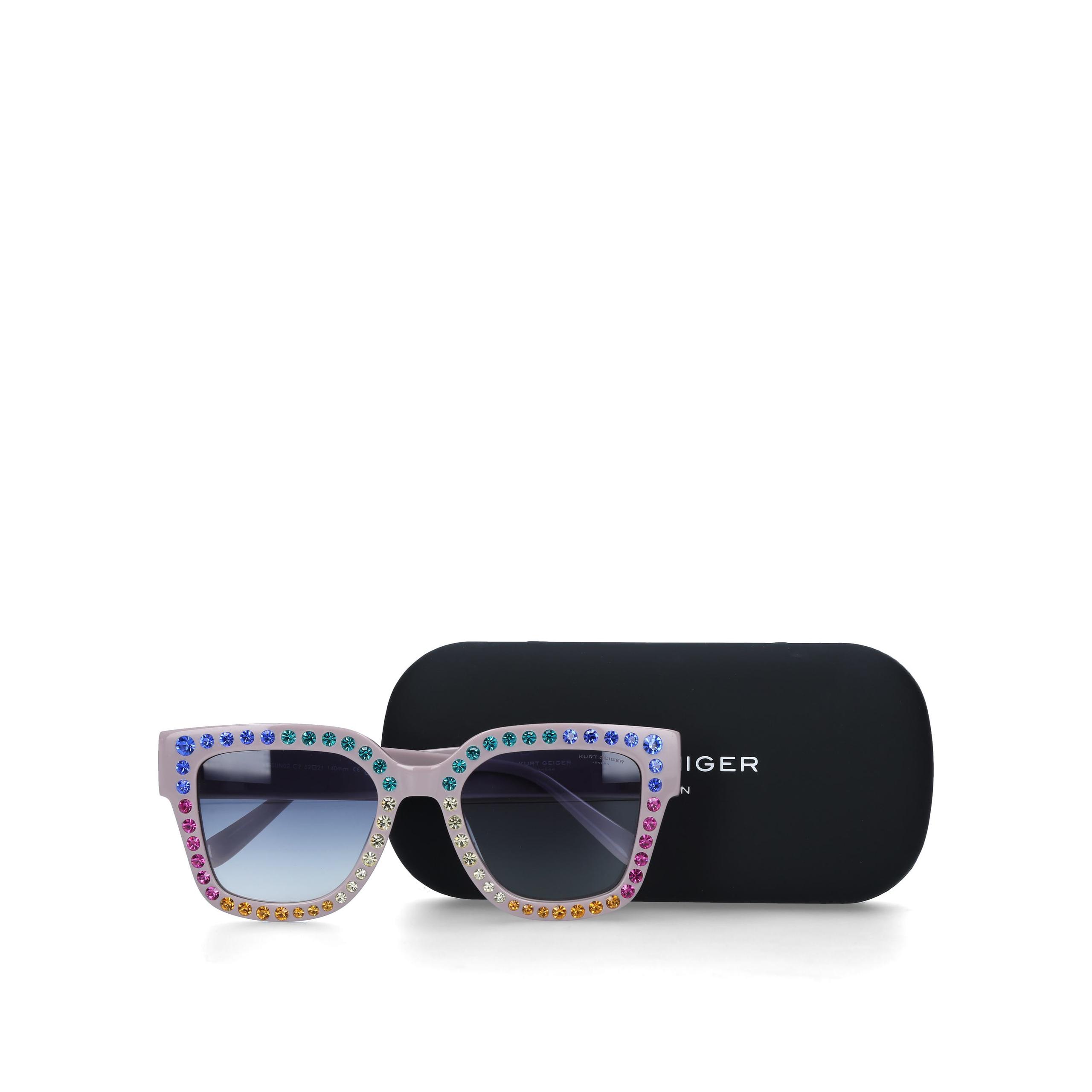 Kurt Geiger London Glitter 52MM Sunglasses Shoreditch Cat Eye Gold Sunglasses | Kurt Geiger main image 2