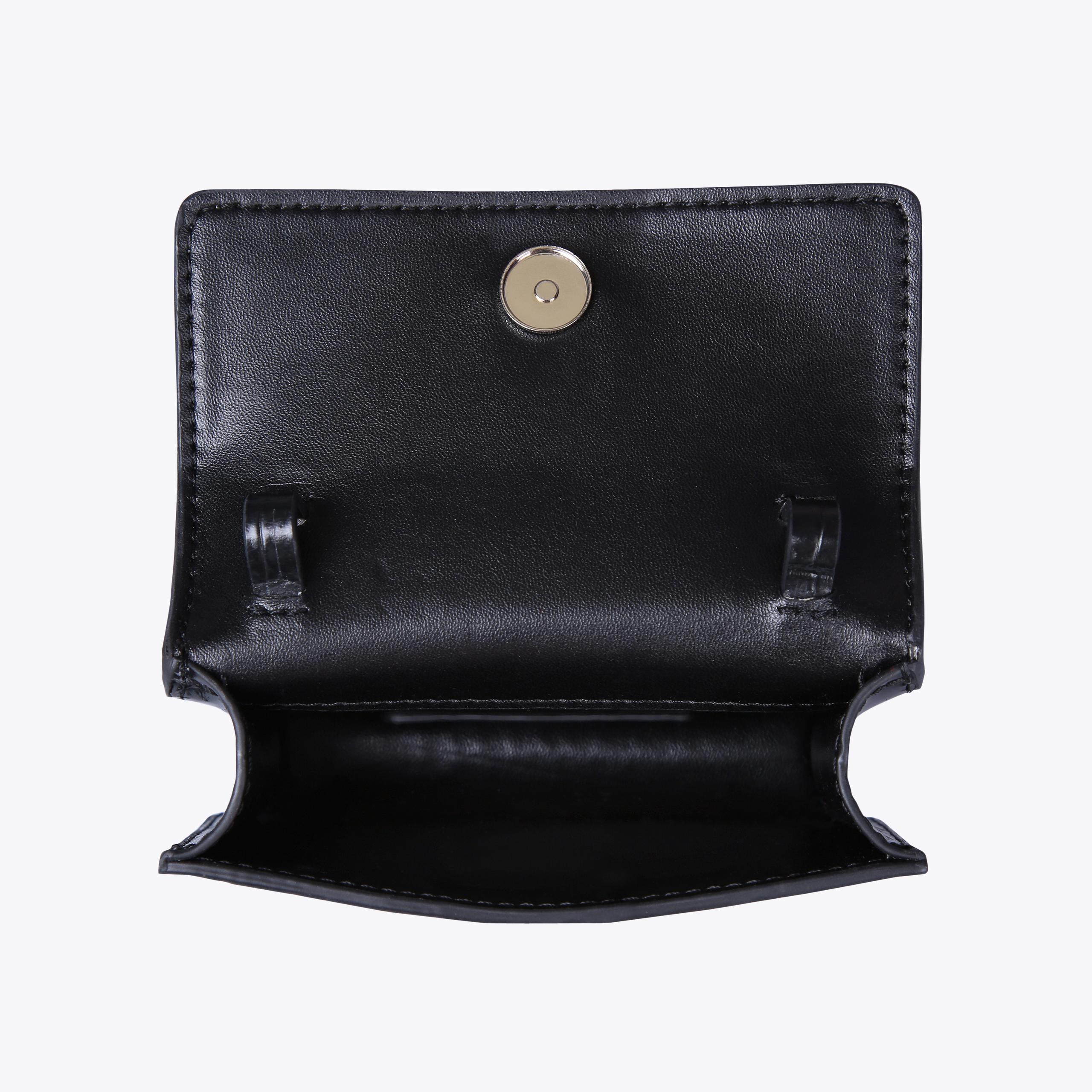 SHOREDITCH XS XBODY Black Croc Embossed Cross Body Bag by KURT
