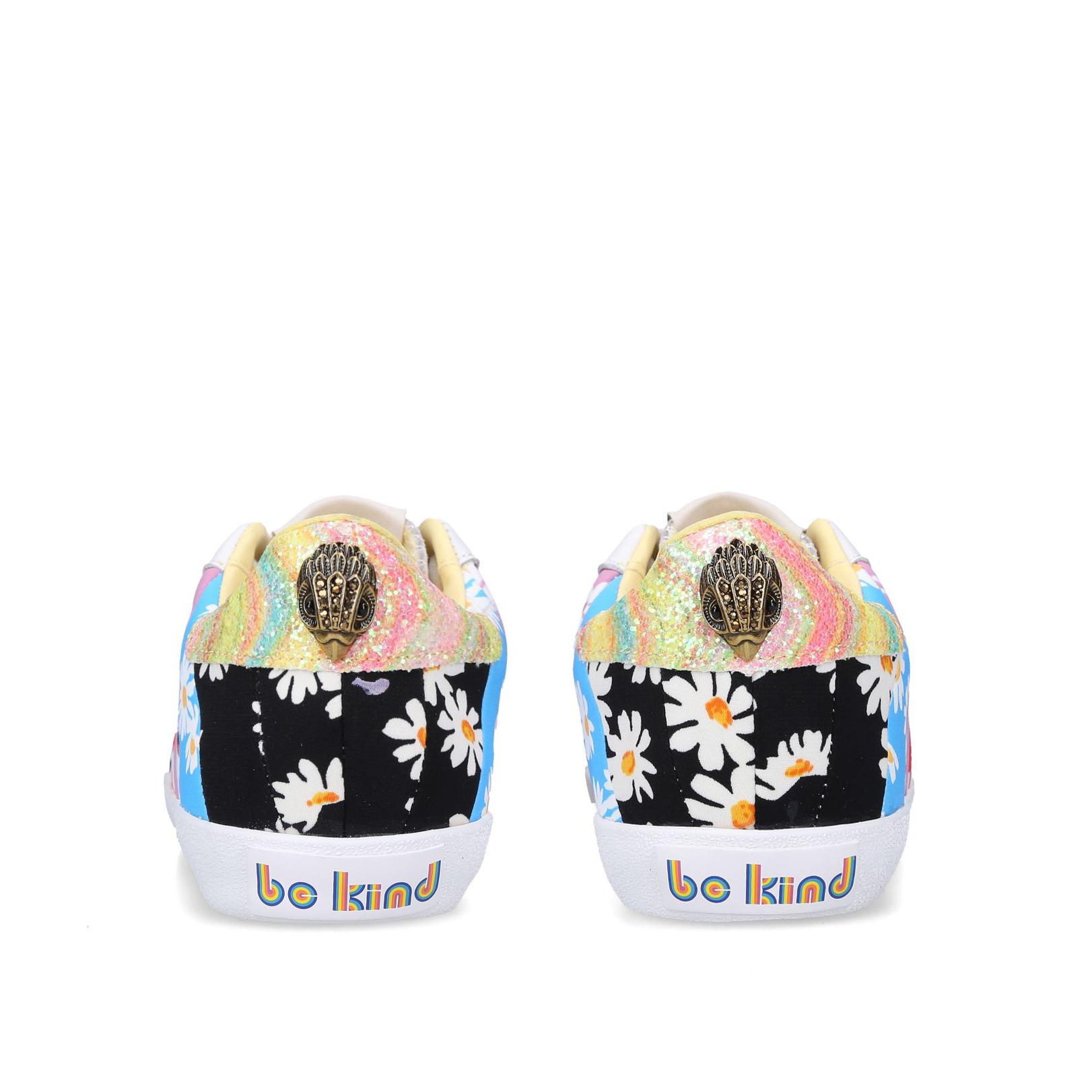 LEXI EAGLE Rainbow Stripe Floral Lace Up Trainers by KURT