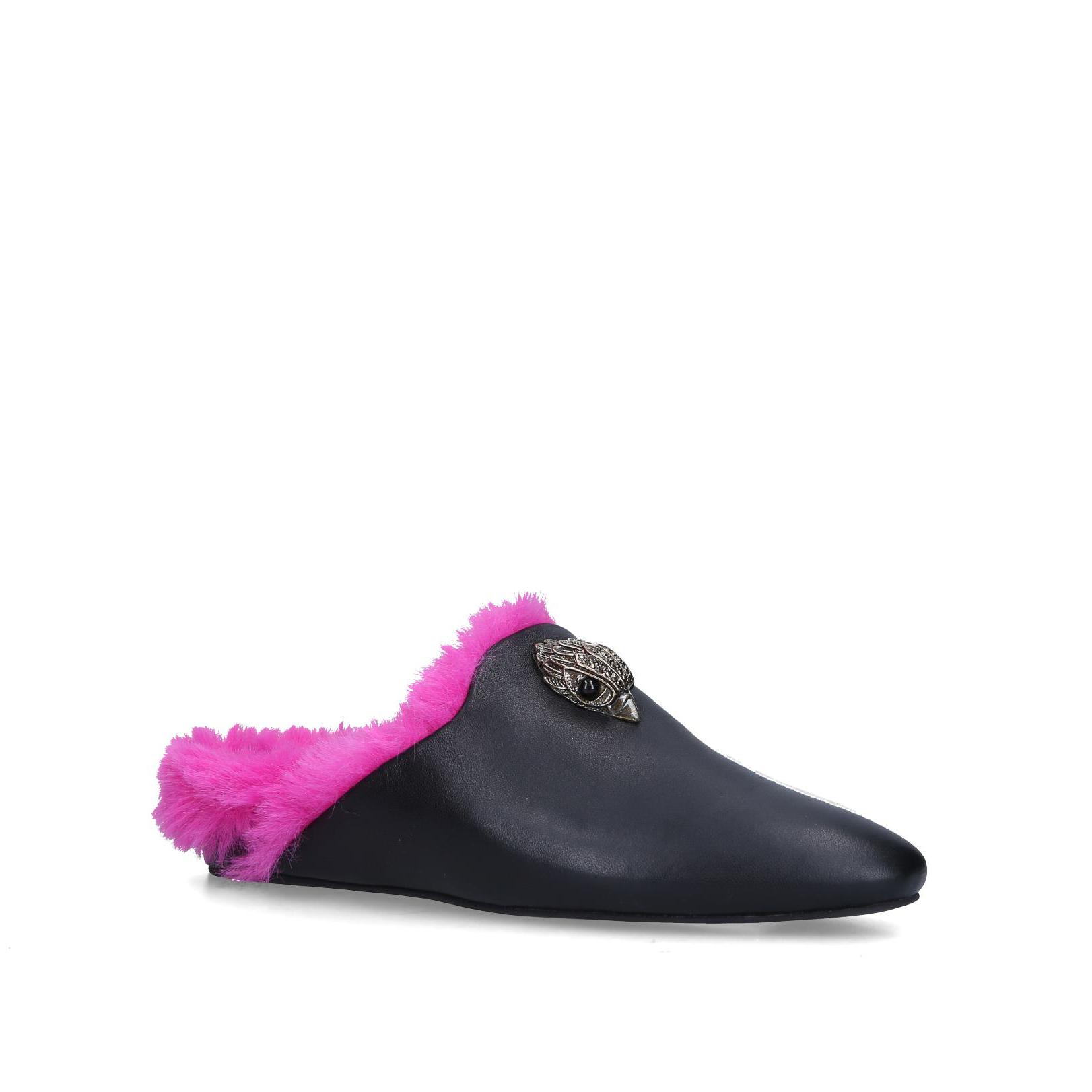 Kurt Geiger London Black Suede Faux Fur Lined Mule Slippers Size 47 Kurt Geiger London-Eagle Fluff Faux Fur Bedazzled Brown/Gold  main image 3