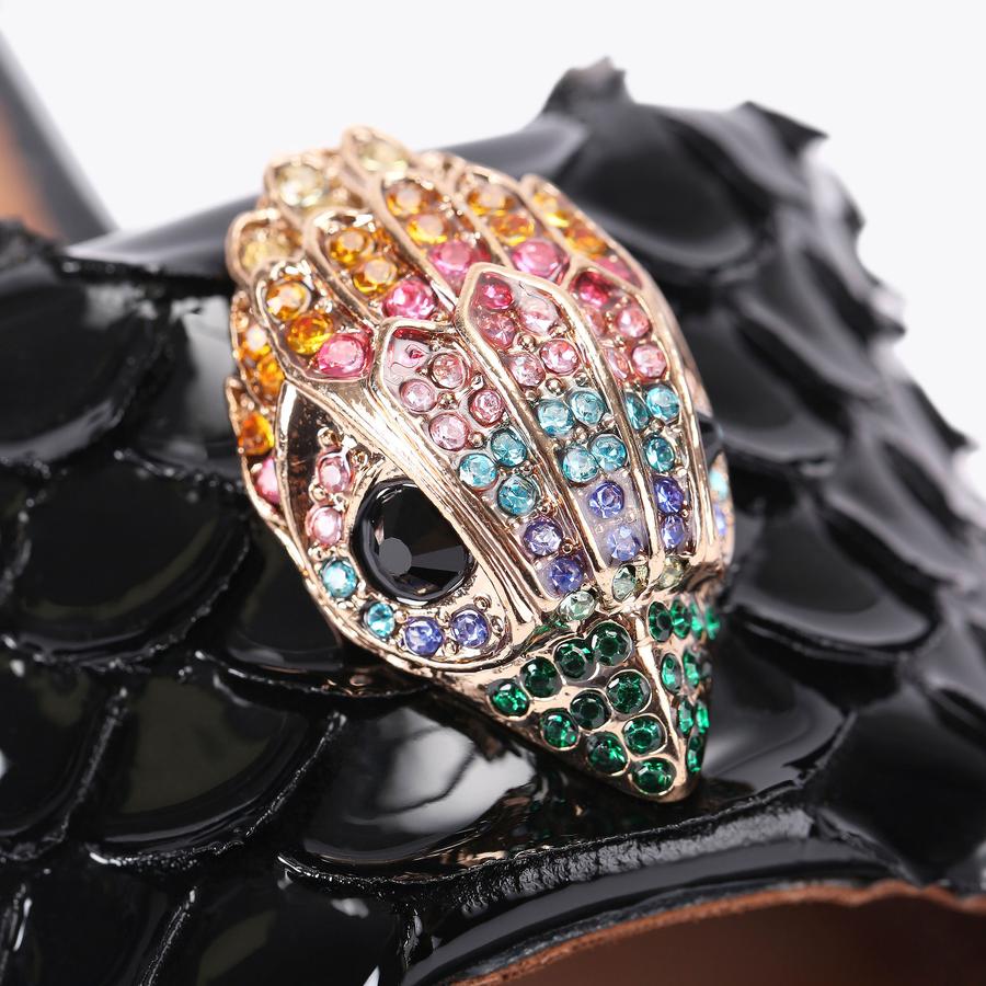 KENSINGTON FLAT SANDAL Black 3D embossed Slip On Sandal by