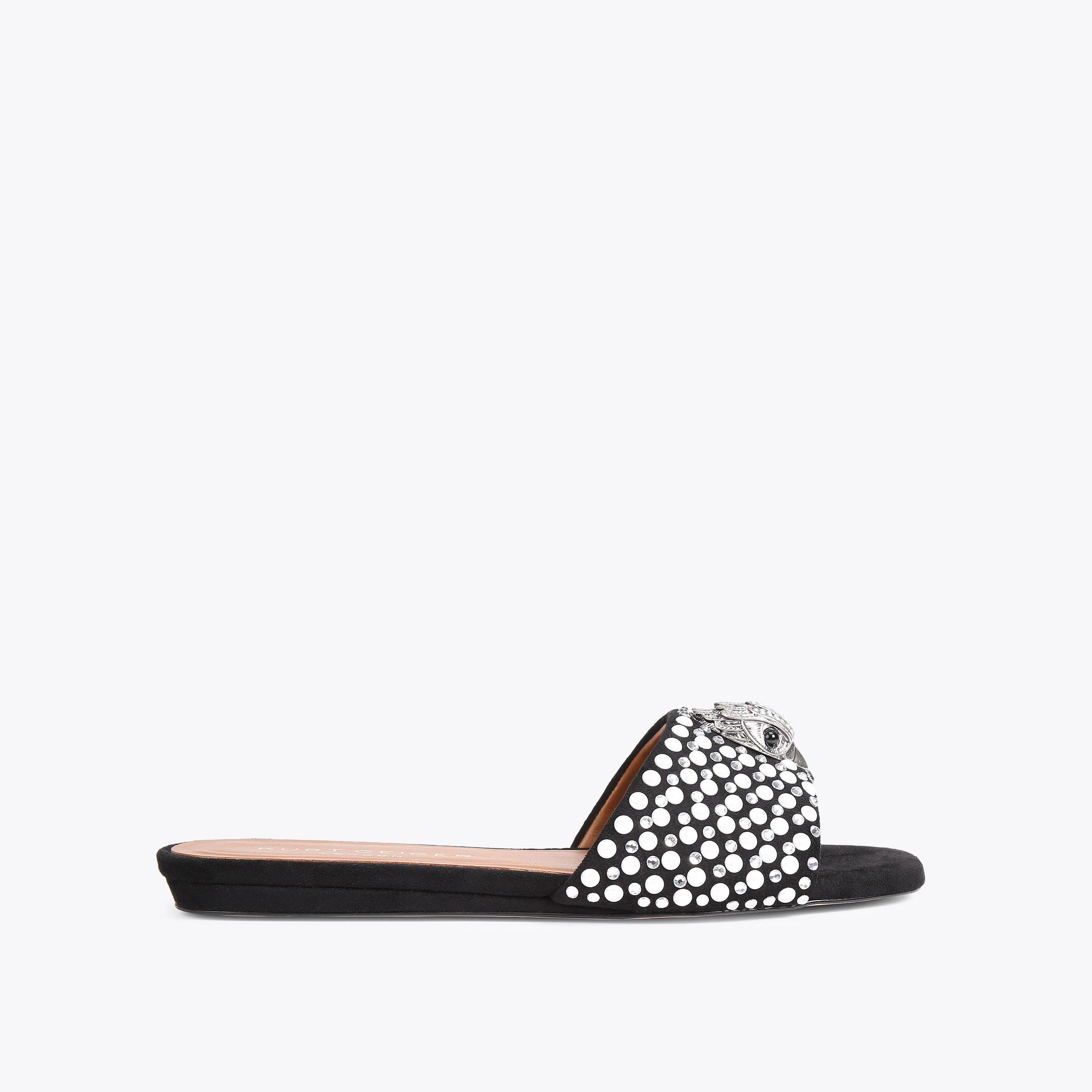 KENSINGTON FLAT SANDAL Pearl Slip On Sandals by KURT GEIGER