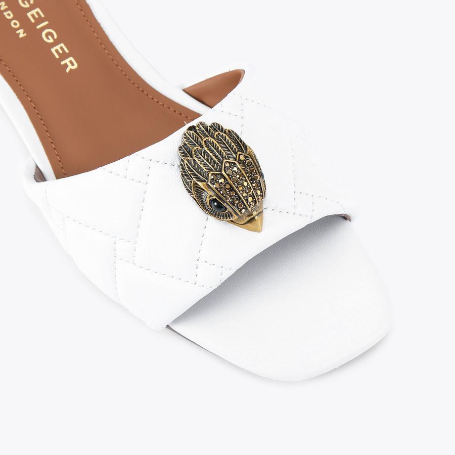 Sandales Kurt Geiger Talon Blanc Cuir - Taille UK 5 (38), Neuves Avec Emballage