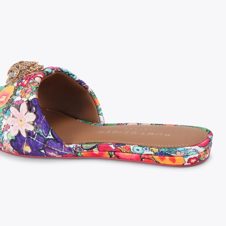KENSINGTON FLAT SANDAL Floral Watercolour Slip On Sandal by Kurt