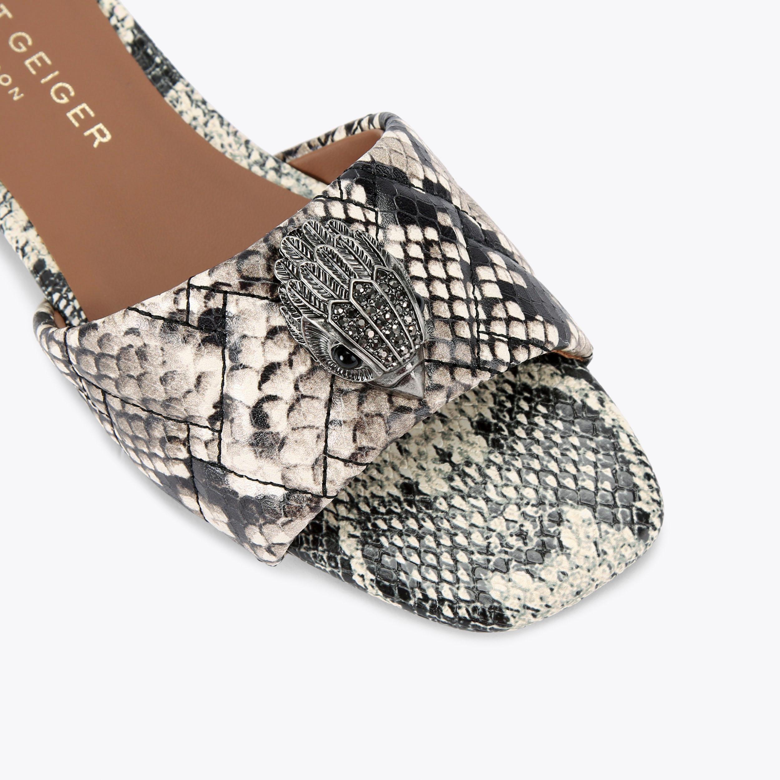 KENSINGTON FLAT SANDAL Snake Print Sandal by KURT GEIGER LONDON