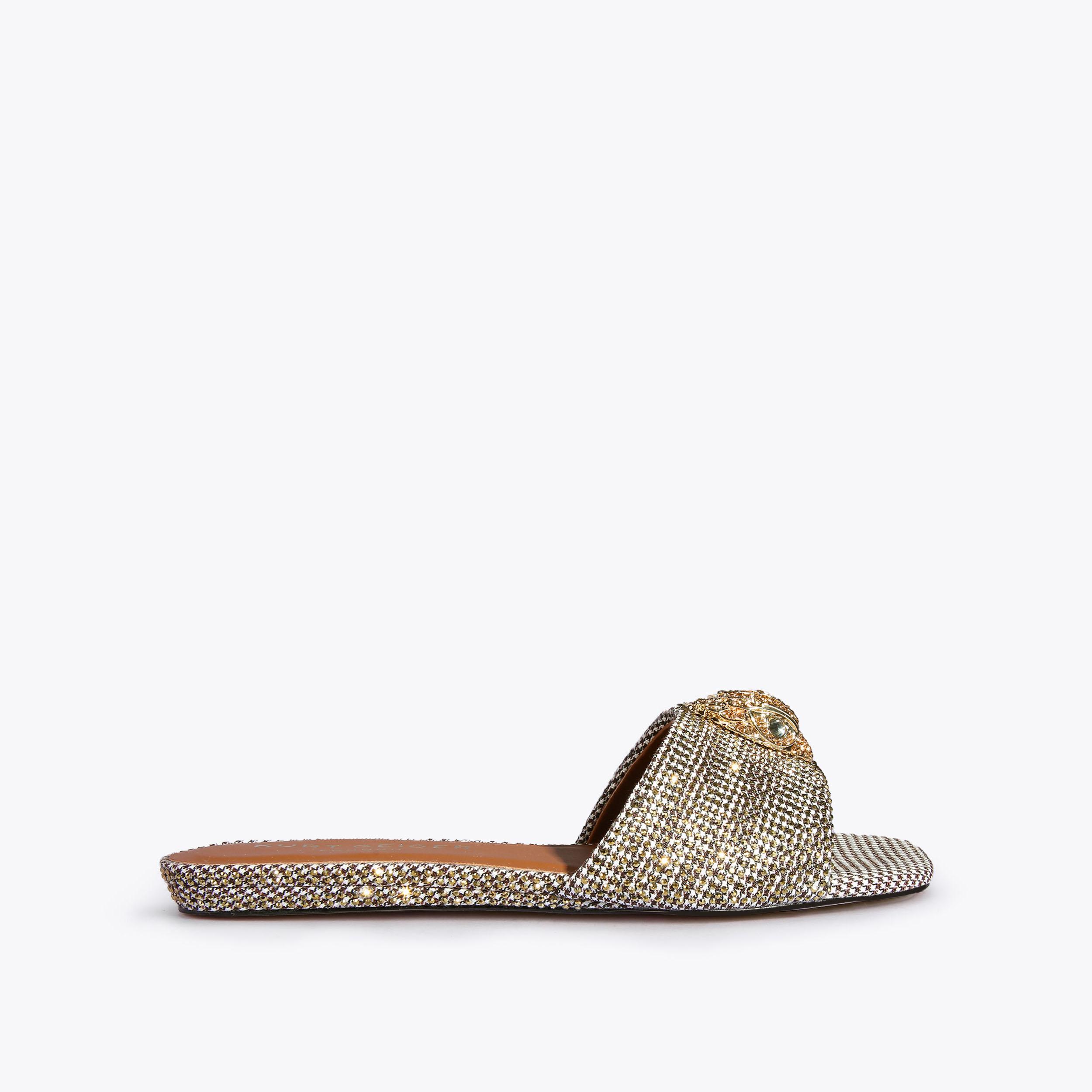 BEIGE KENSINGTON FLAT SANDAL by KURT GEIGER LONDON