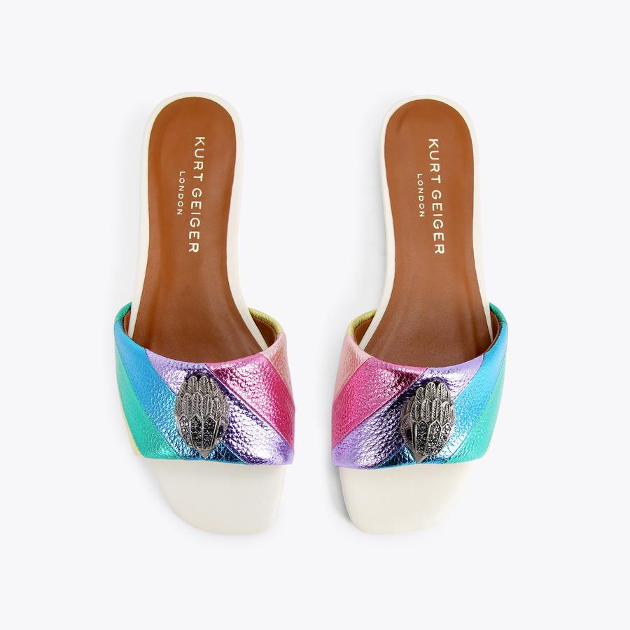 KENSINGTON FLAT SANDAL Rainbow Slip On Sandal by KURT GEIGER