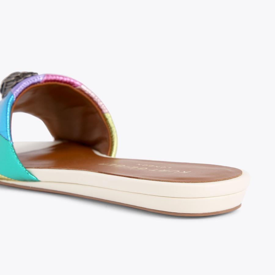 KENSINGTON FLAT SANDAL Rainbow Slip On Sandal by KURT GEIGER