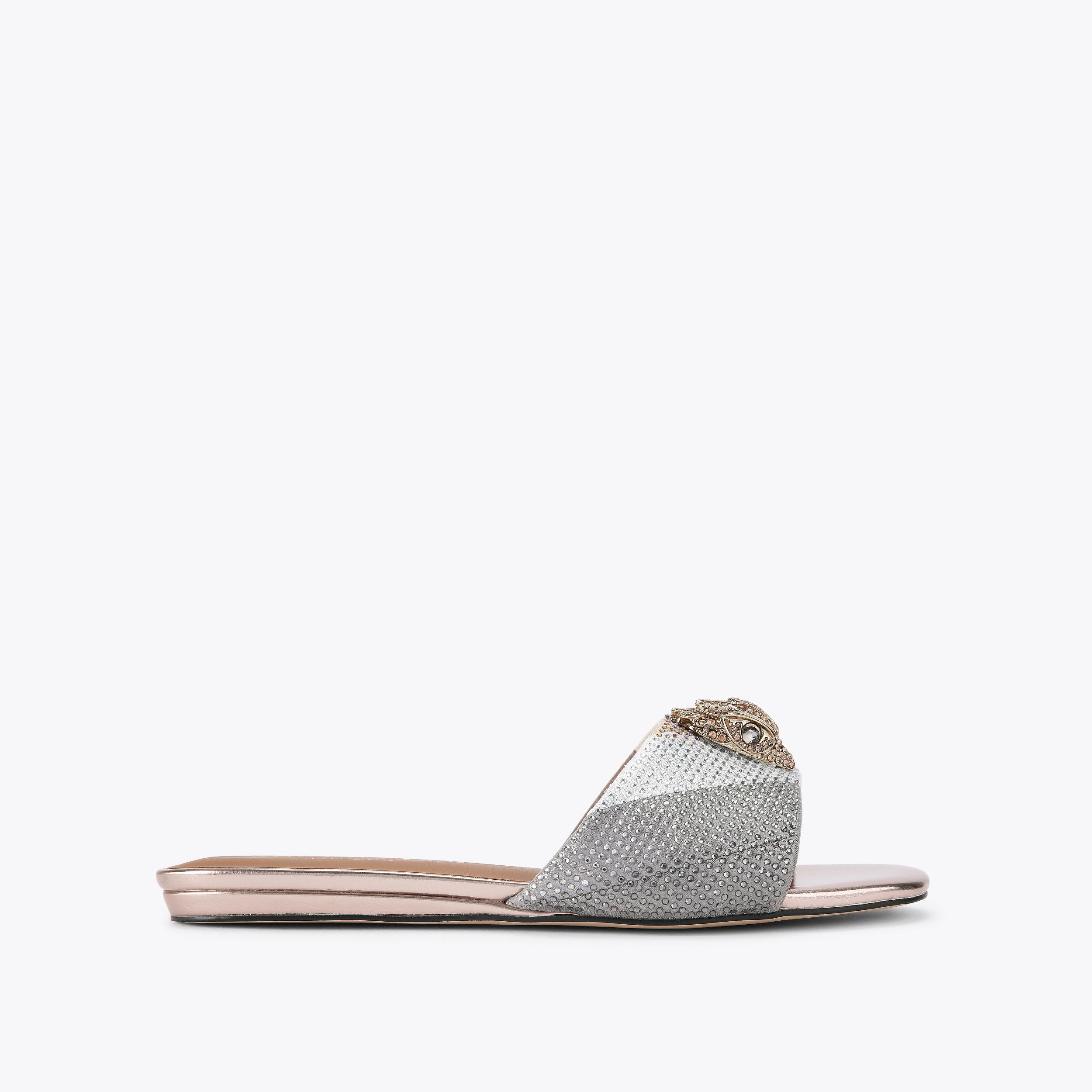 KENSINGTON FLAT SANDAL Metallic Rainbow Stripe Flat Sandals KENSINGTON FLAT SANDAL Metallic Rainbow Stripe Flat Sandals