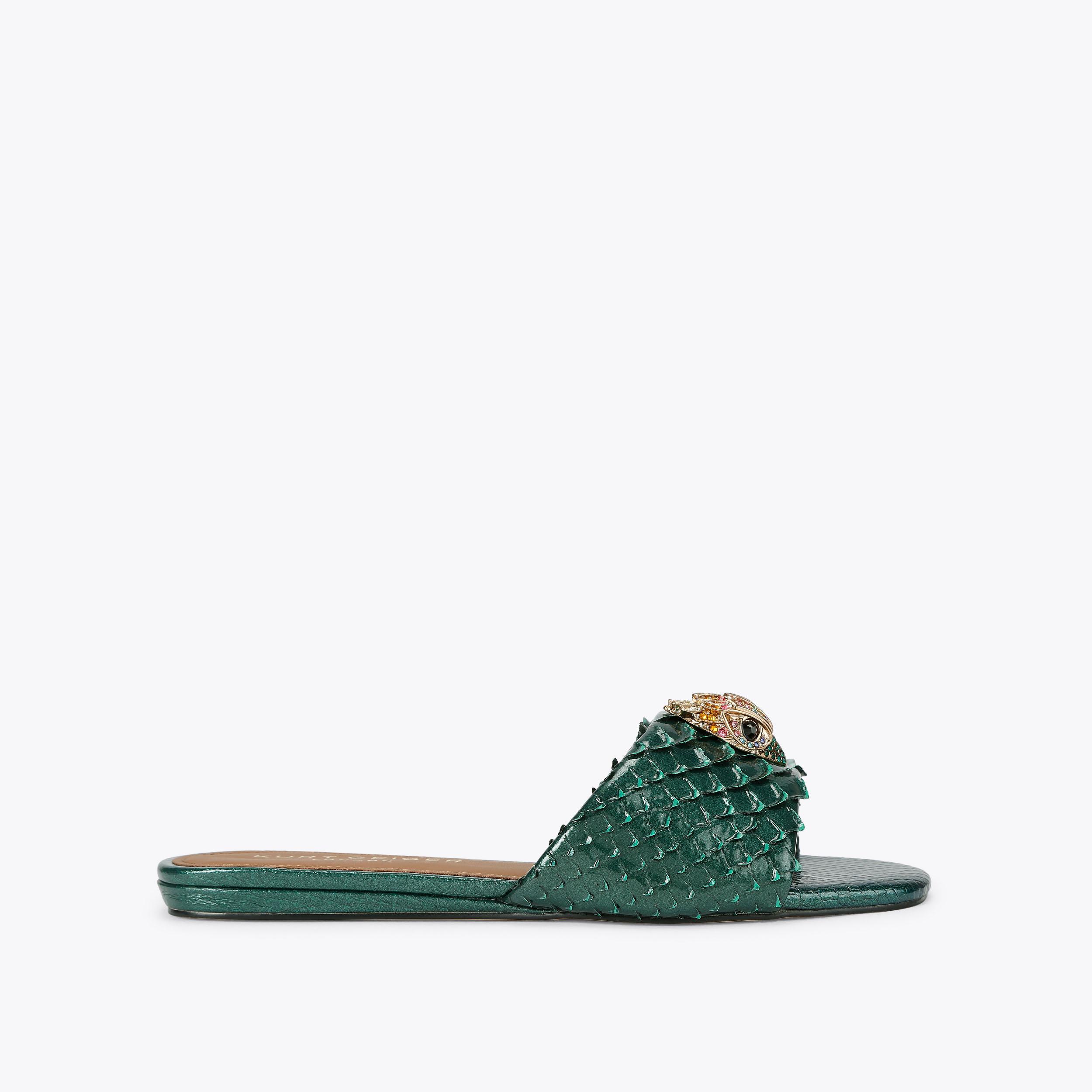 KENSINGTON FLAT SANDAL Metallic Rainbow Stripe Flat Sandals
