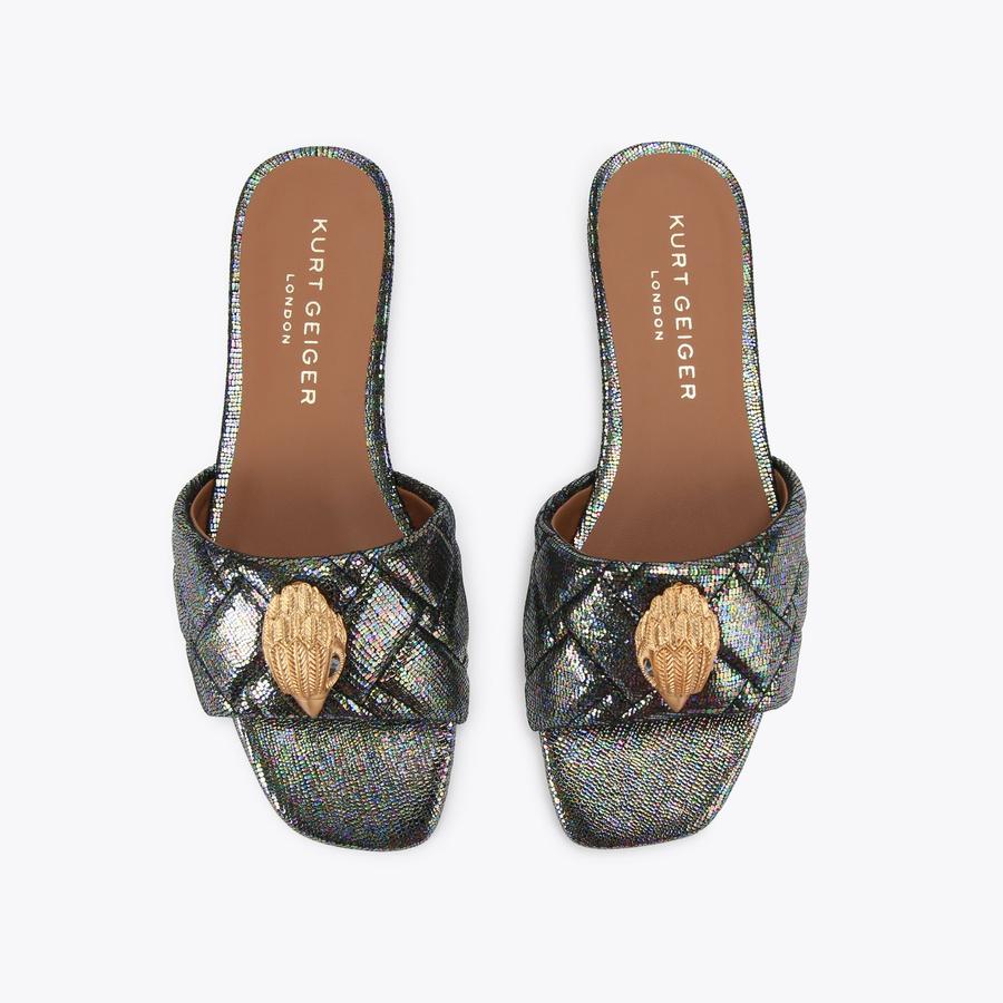 KENSINGTON FLAT SANDAL Iridescent Sandals Slip On by KURT KENSINGTON FLAT SANDAL Iridescent Sandals Slip On by KURT