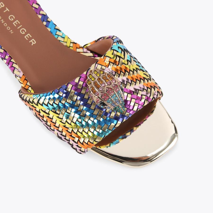 KENSINGTON FLAT SANDAL Rainbow Woven Slip On Sandal by KURT KENSINGTON FLAT SANDAL Rainbow Woven Slip On Sandal by KURT