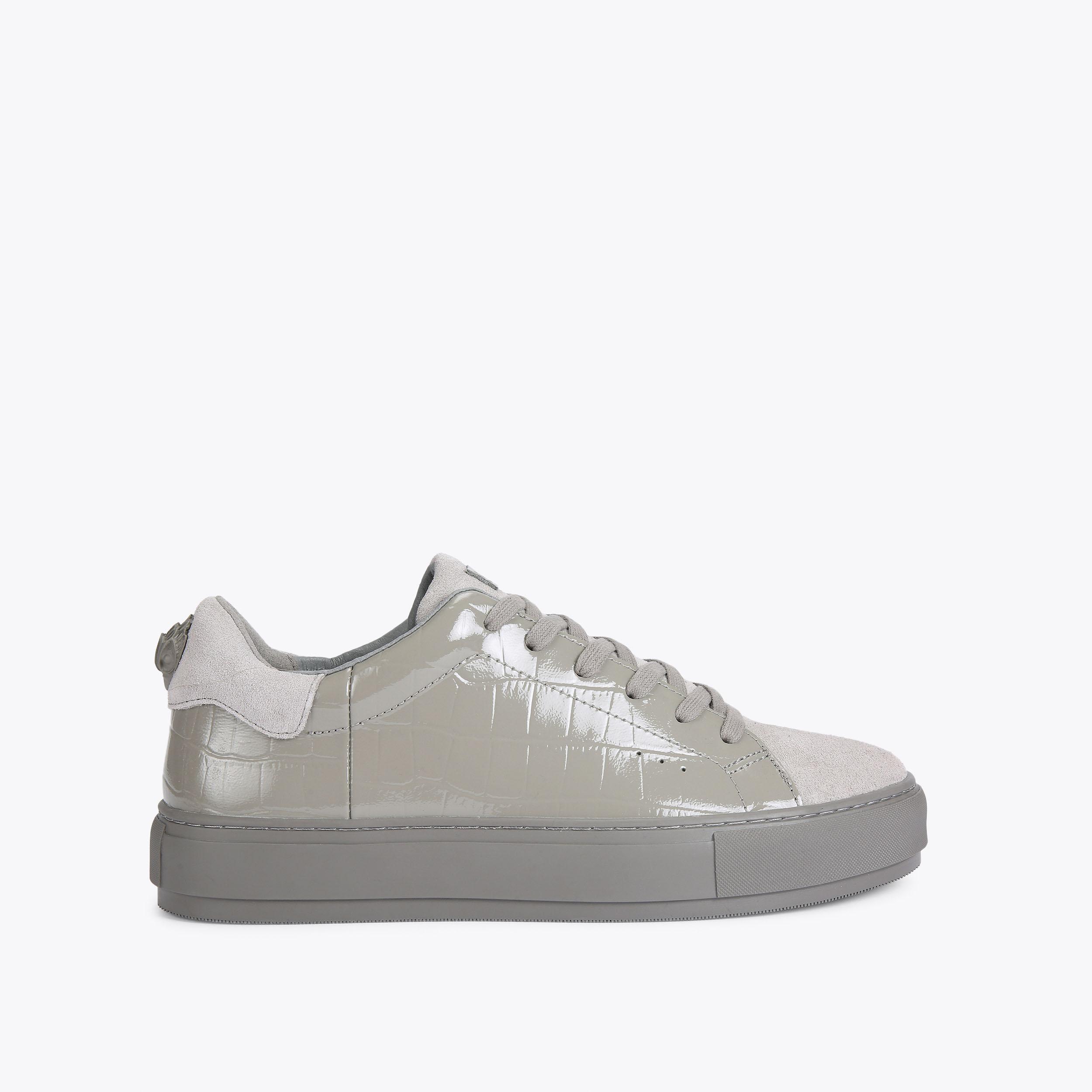 LANEY CROC MENS Grey croc suede sneakers by KURT GEIGER LONDON