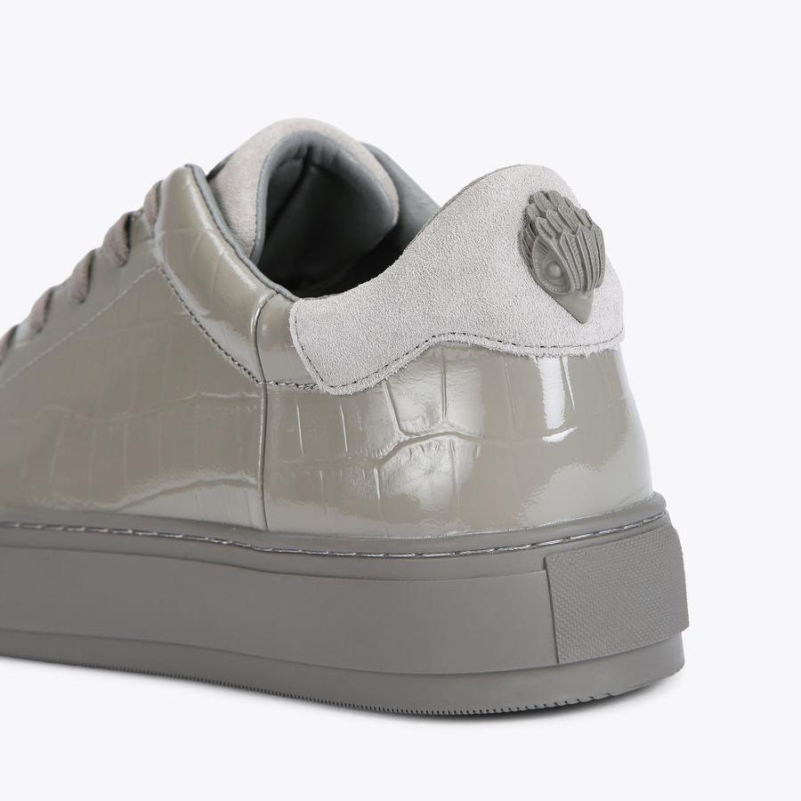 LANEY CROC MENS Grey croc suede sneakers by KURT GEIGER LONDON