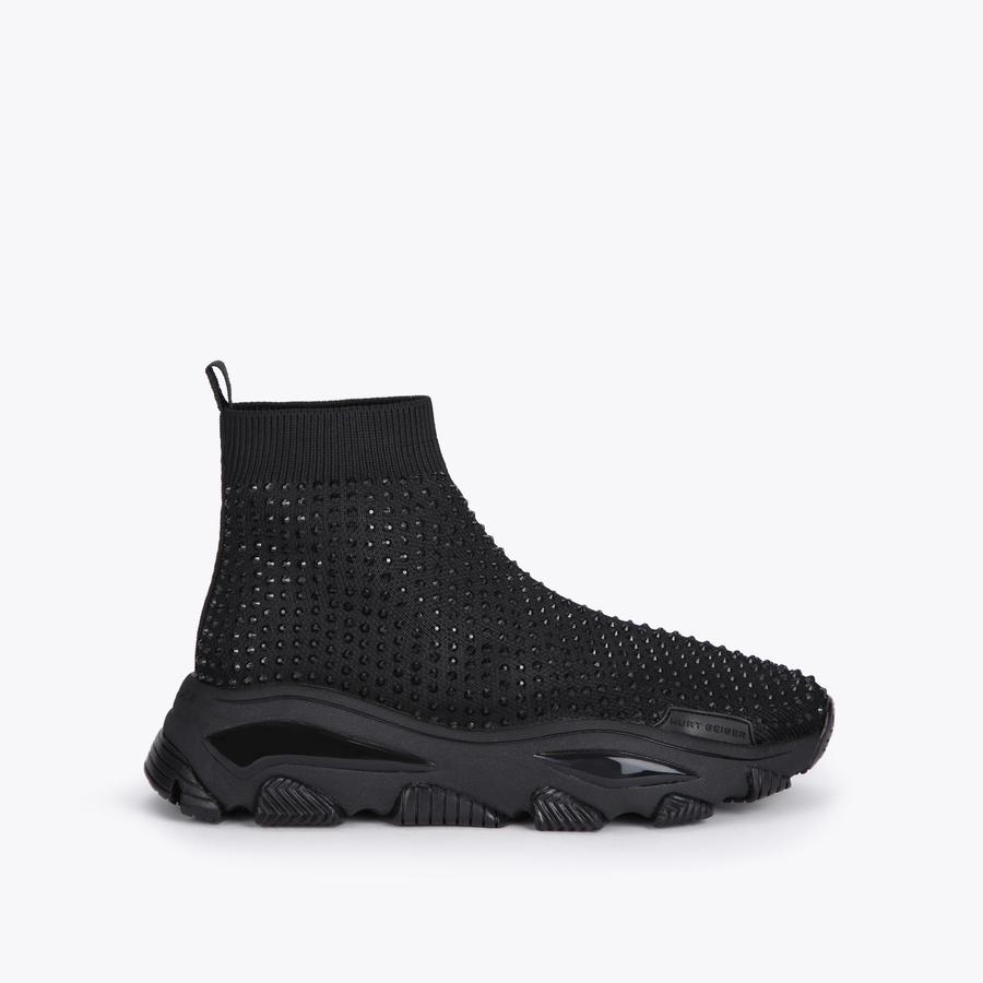 All black fashion sock sneakers