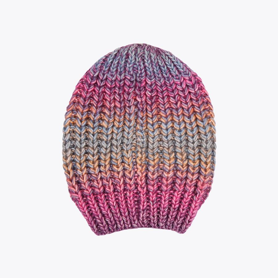 BE KIND HAT Pink Ombre Chunky Knit Beanie by KURT GEIGER LONDON display picture 3