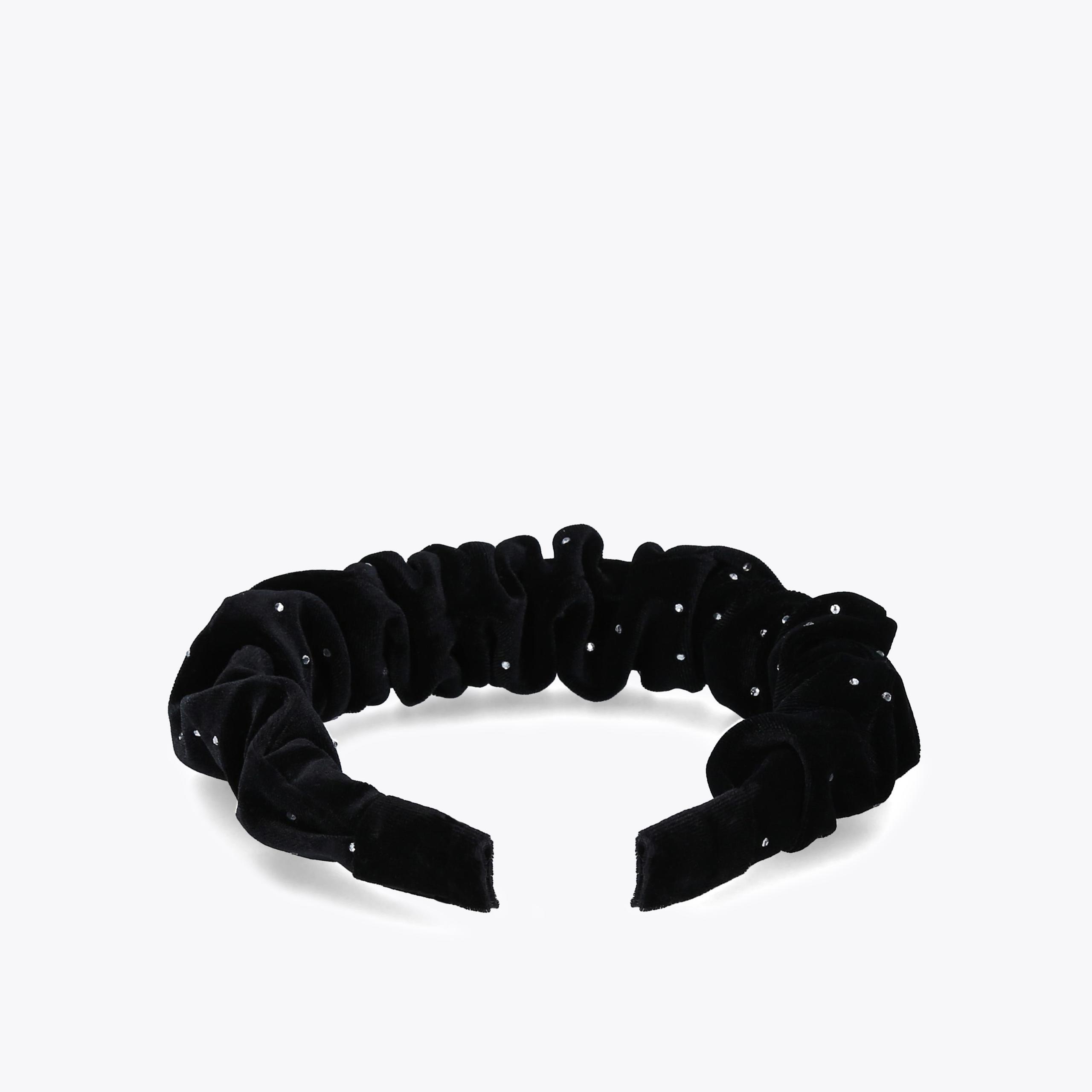 Kurt Geiger Black Jewel-Embellished Headband Oversized Multicolor HEADBAND Black Velvet Jewelled Headband by KURT GEIGER LONDON main image 2