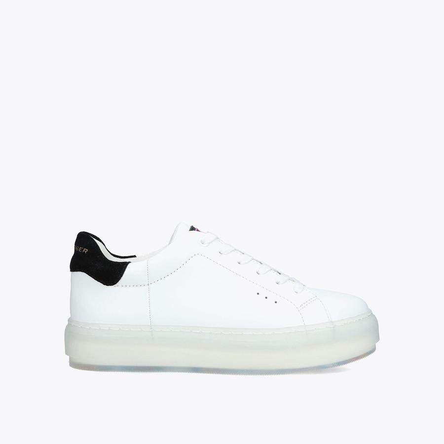 BE KIND LANEY White Be Kind Lace Up Sneakers by KURT GEIGER