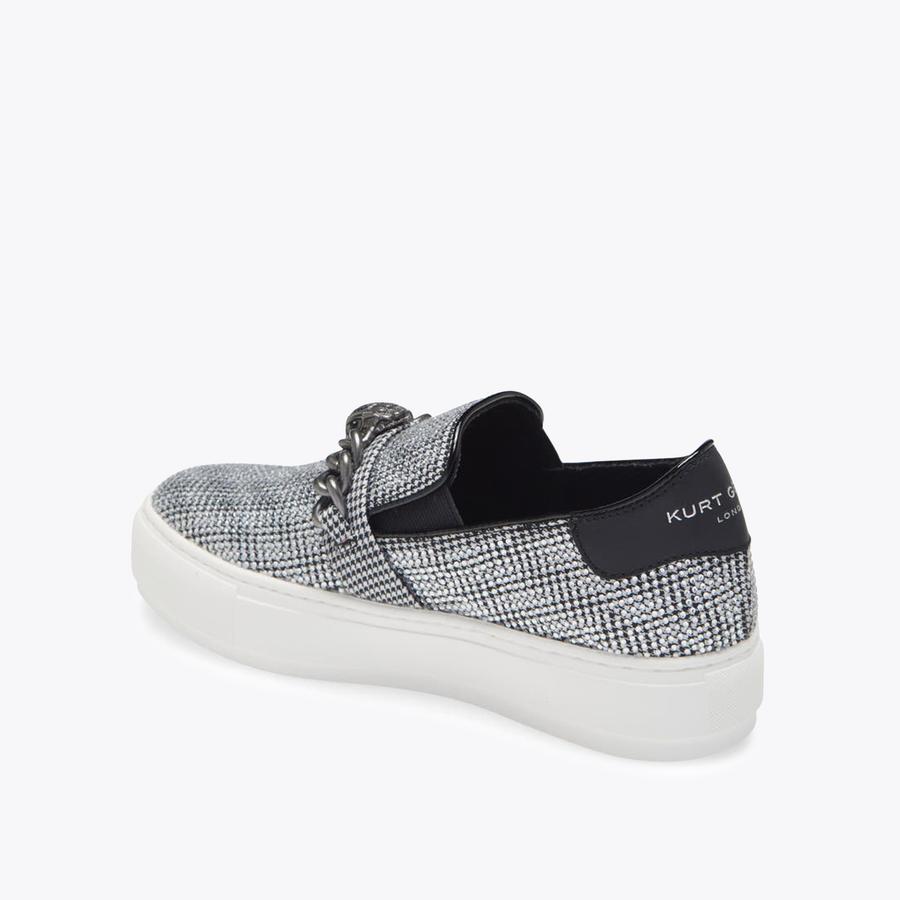 LANEY CHELSEA SLIP ON Black And White Houndsooth Slip On Sneakers