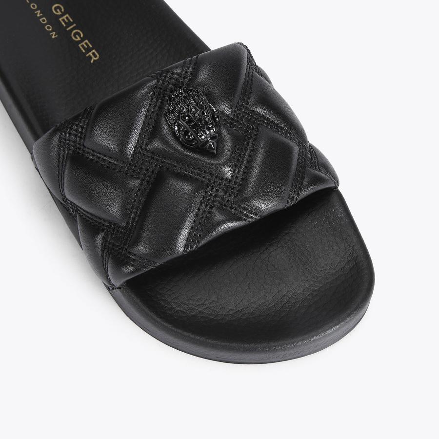 サンダル・ミュール   MEENA EAGLE DRENCH NOS SANDALS MEENA EAGLE DRENCH Black Slide On Sandals by KURT GEIGER LONDON