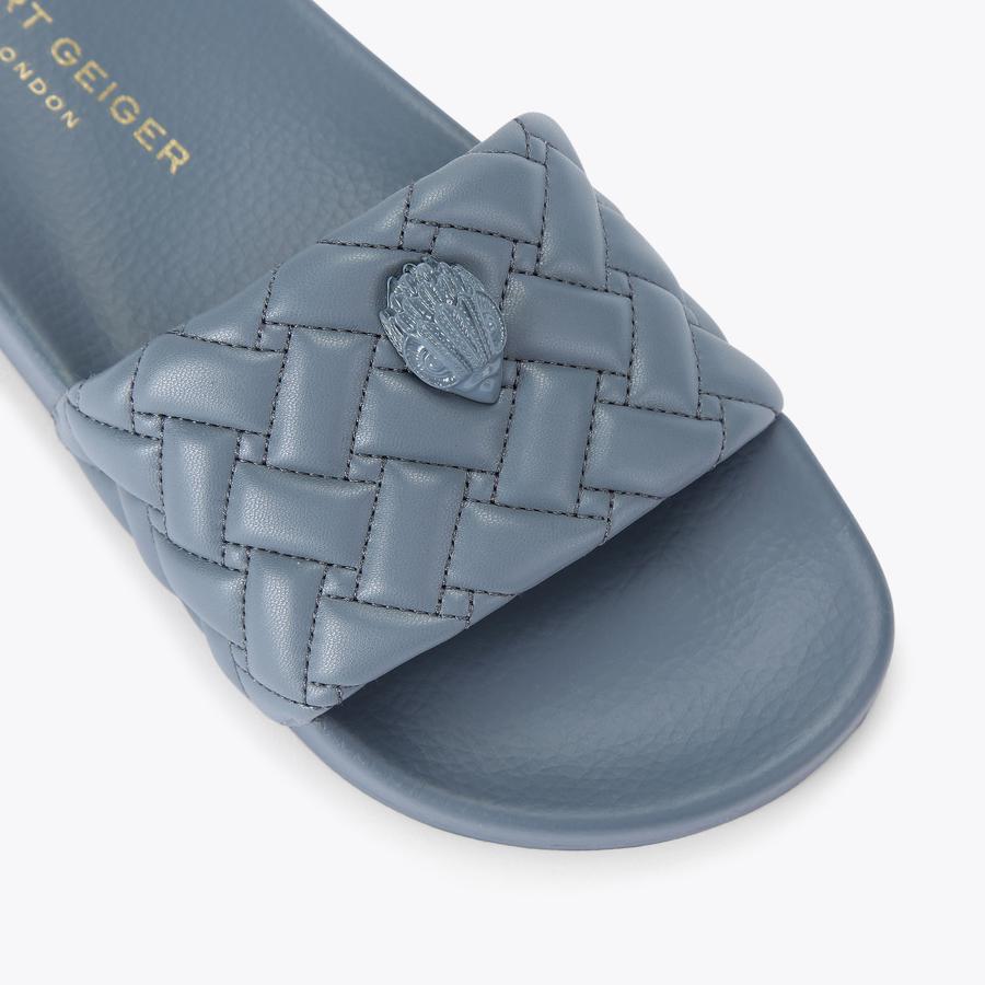 MEENA EAGLE DRENCH Grey Slip On Sandals by KURT GEIGER LONDON