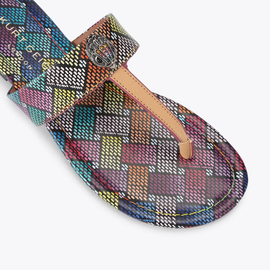 KENSINGTON T-BAR SANDAL Rainbow Toe Post Sandal by KURT KENSINGTON T-BAR SANDAL Rainbow Toe Post Sandal by KURT