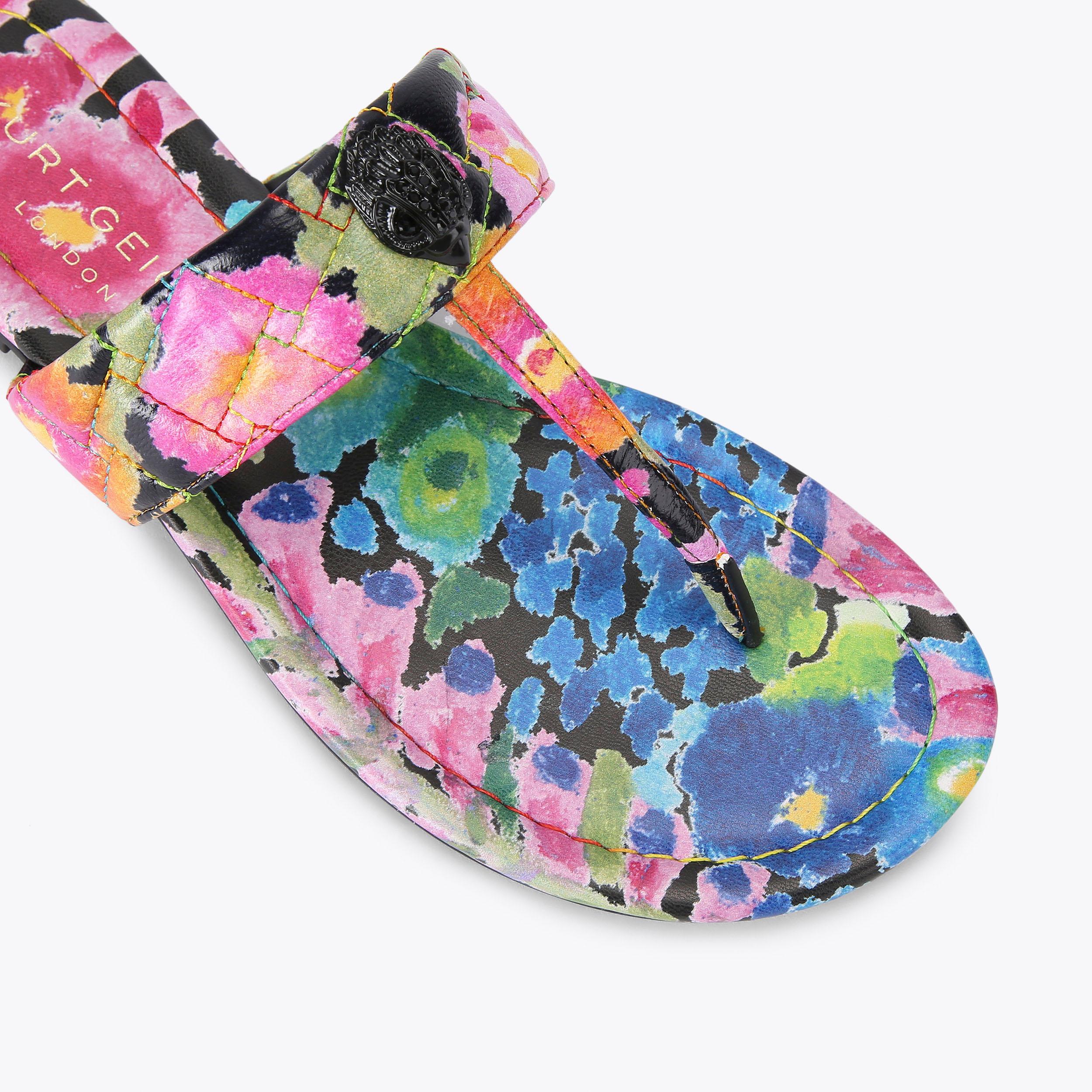 KENSINGTON T-BAR SANDAL Floral Printed Flip Sandal by KURT