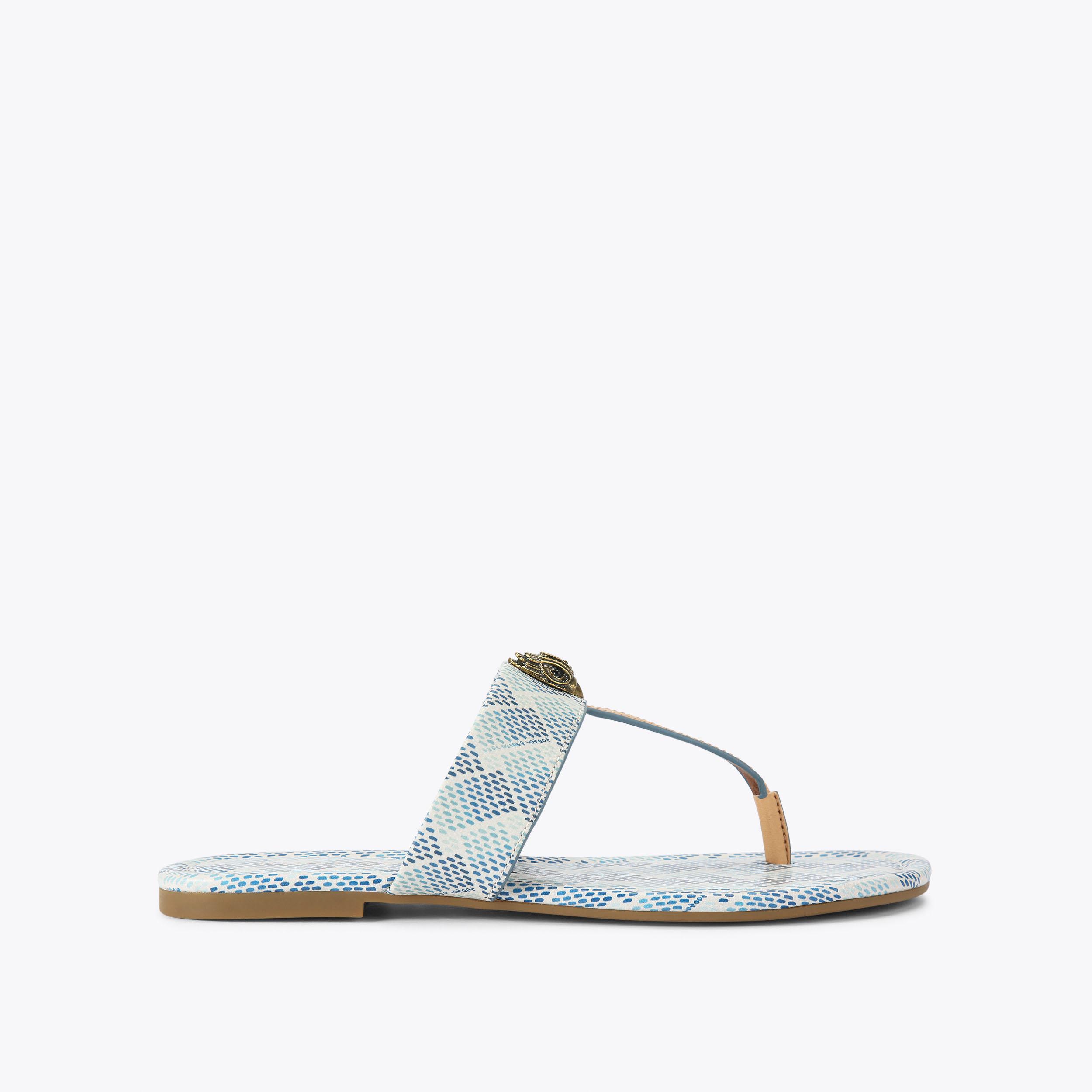 KENSINGTON T-BAR SANDAL Black Crystal Slide On Toe Post KENSINGTON T-BAR SANDAL Black Crystal Slide On Toe Post