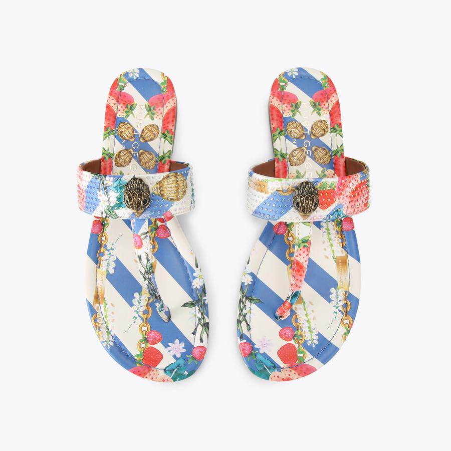たわし KENSINGTON T-BAR SANDAL Crystal Slip On Sandal by KURT