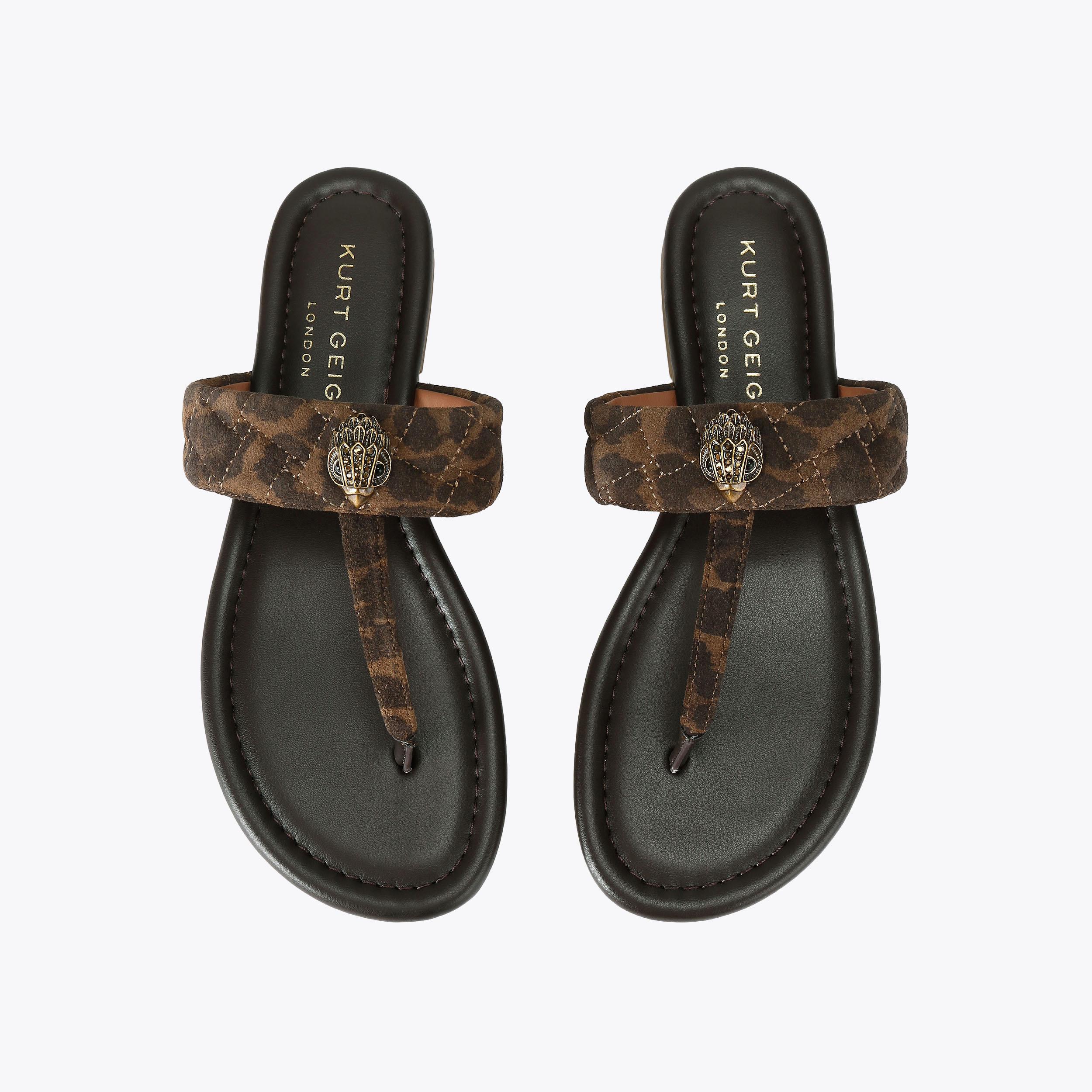 KENSINGTON T-BAR SANDAL Leopard Print Sandal by KURT GEIGER LONDON