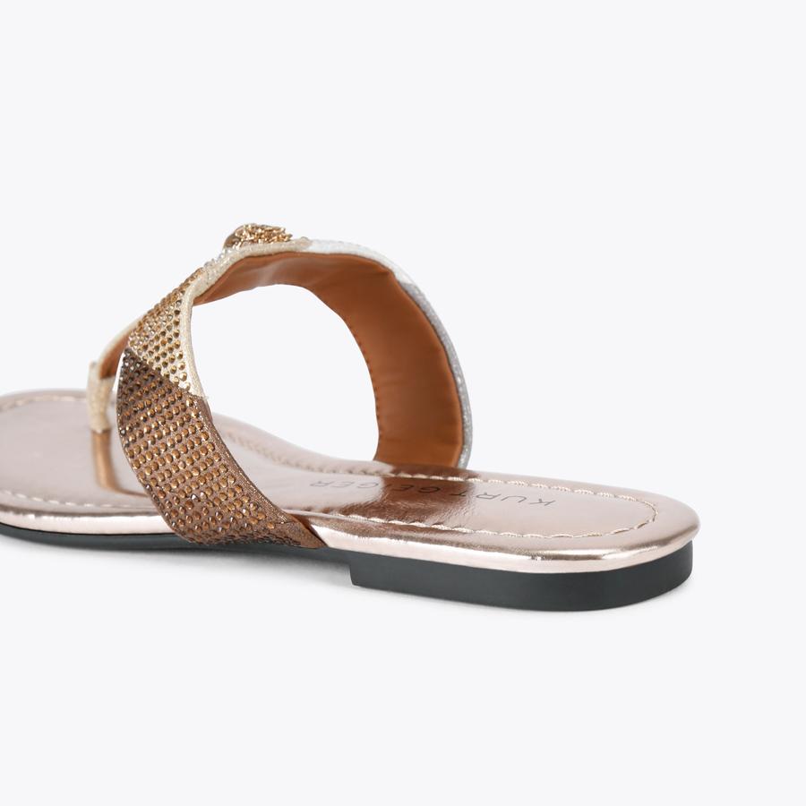 Kensington T-Bar Sandal Crystal Striped Sandal | Kurt Geiger