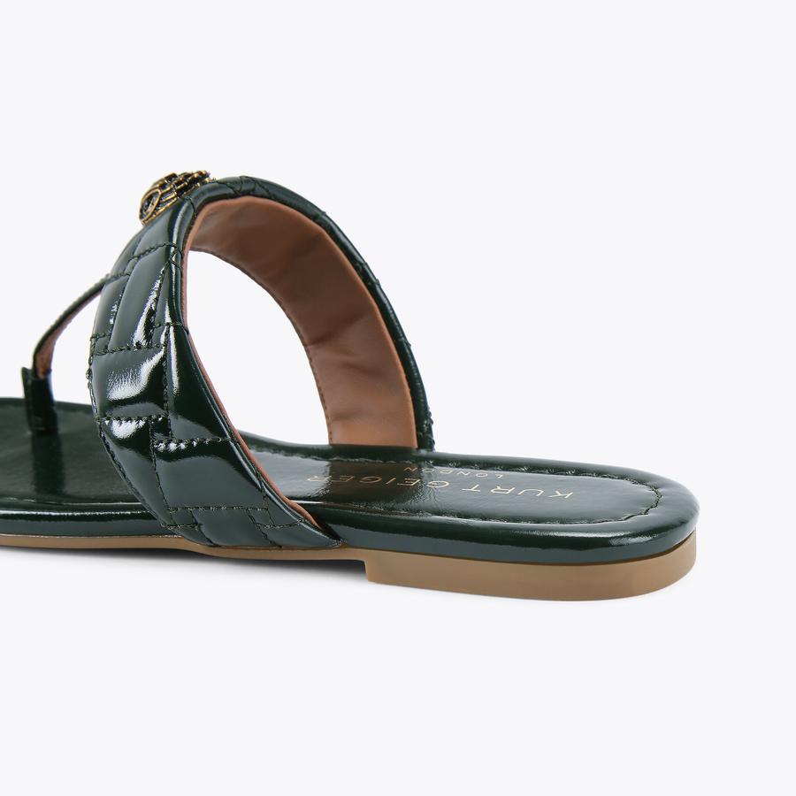 KENSINGTON T-BAR SANDAL Green Patent Sandals by KURT GEIGER KENSINGTON T-BAR SANDAL Green Patent Sandals by KURT GEIGER