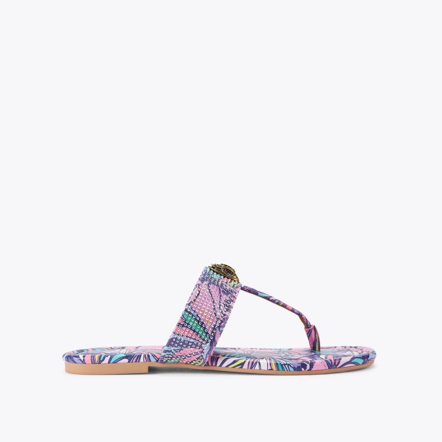 KENSINGTON T-BAR SANDAL Lilac Butterfly Sandal by Kurt Geiger London