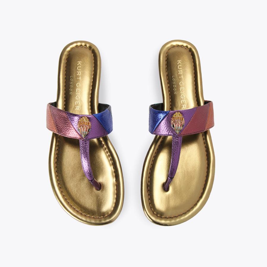 KENSINGTON T-BAR SANDAL Metallic Leather T-Bar Sandals by