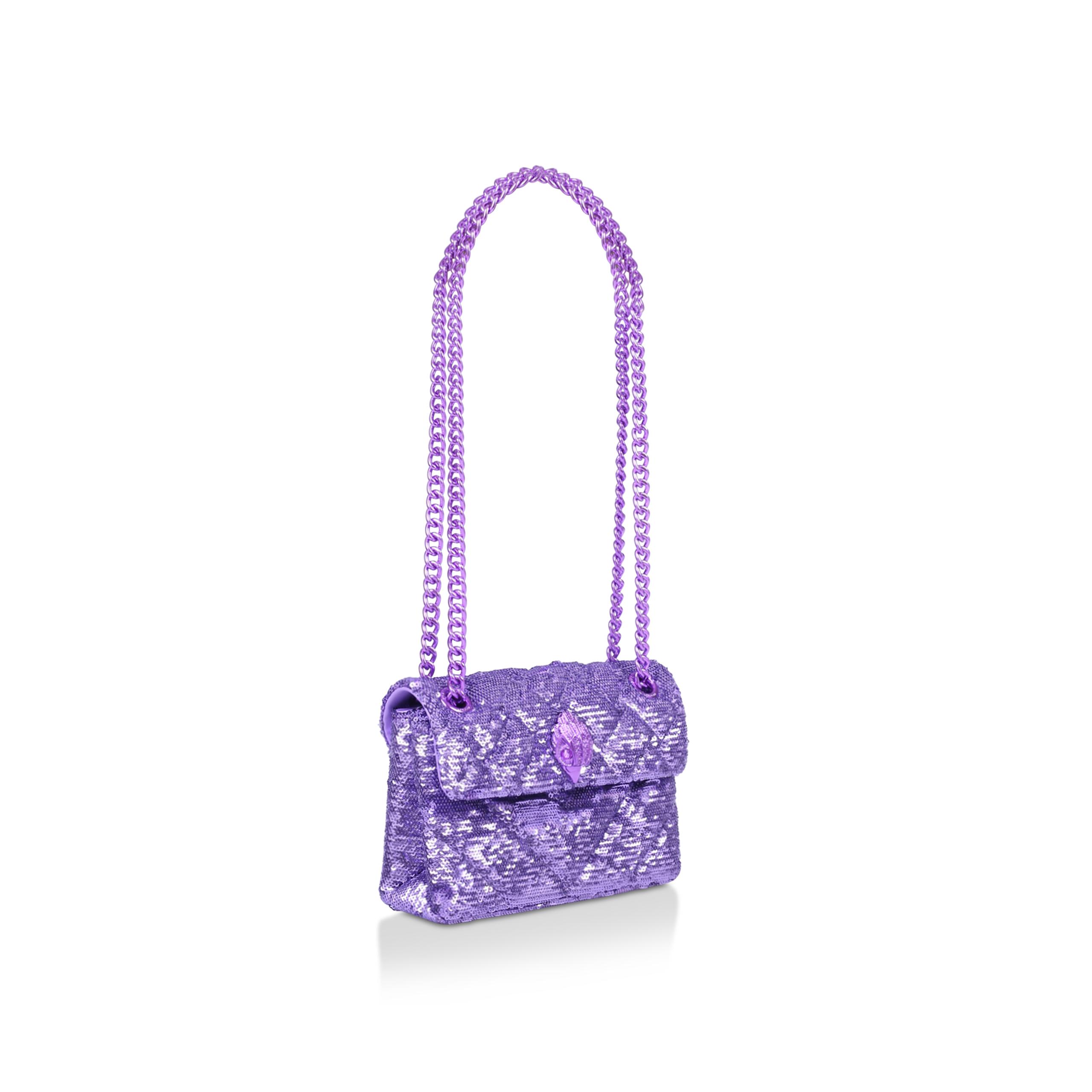 kurt geiger purple sequin bag