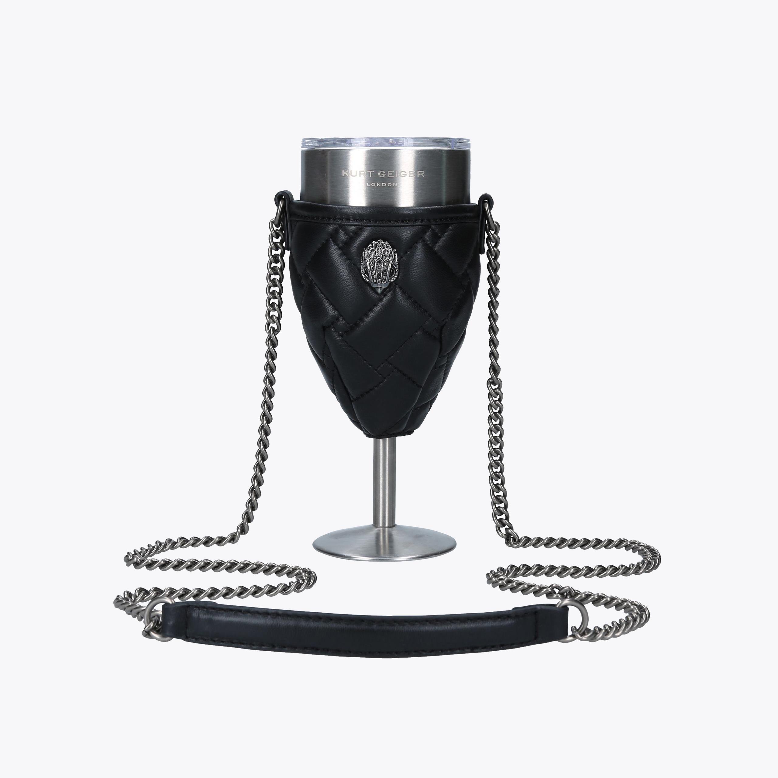 BLACK WINE GLASS HOLDER by KURT GEIGER LONDON