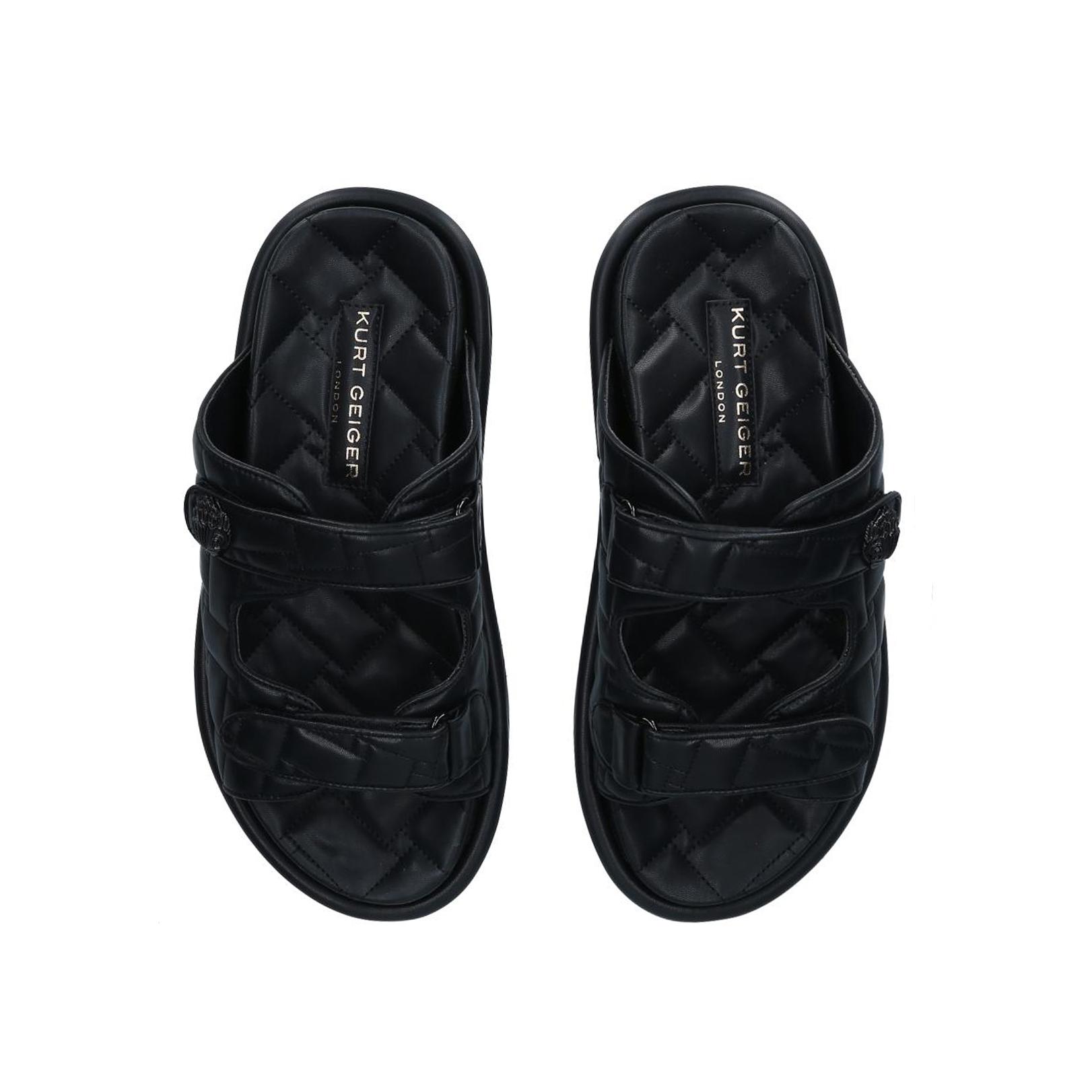 ORSON SLIDE MENS Black buckle mens sliders by KURT GEIGER LONDON