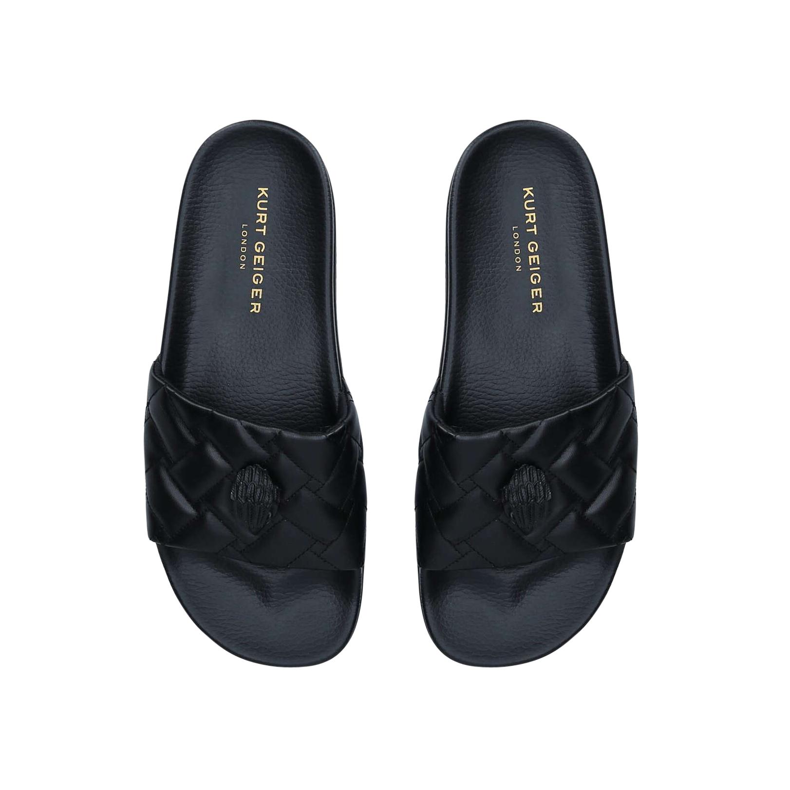 MILO EAGLE Black Quilted Slip On Sandal by KURT GEIGER LONDON display picture 2