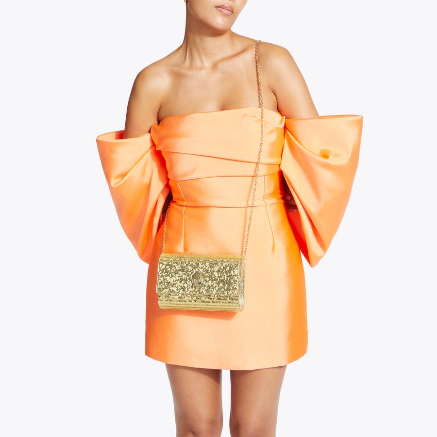 PARTY EAGLE CLUTCH DRENCH Gold Drench Sparkly Perspex Clutch by KURT GEIGER  LONDON