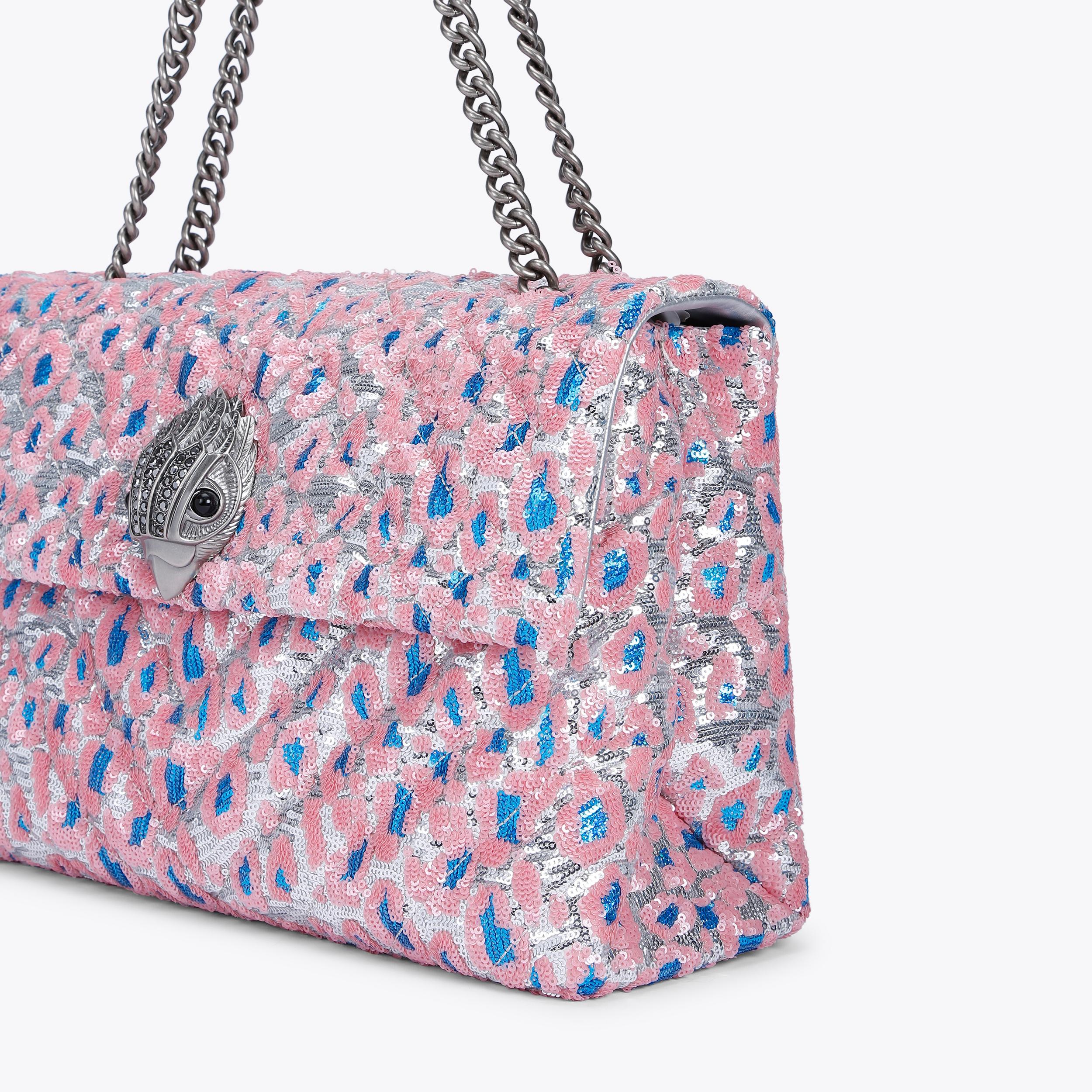 XXL Kimberly 新品 SEQUINS XXL KENSINGTON Pink Sequins XXL Leopard Purse by