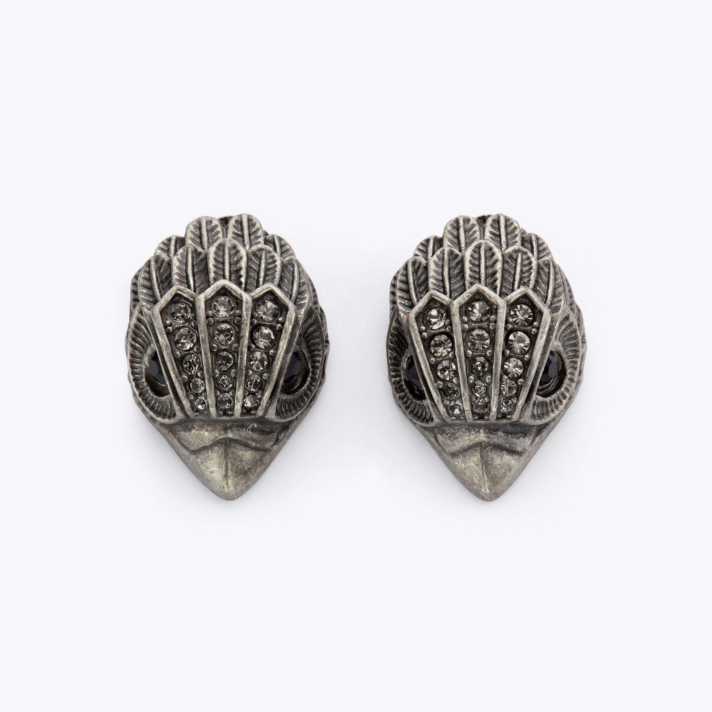 EAGLE SM STUDS Gunmetal Eagle Head Stud Earrings by KURT