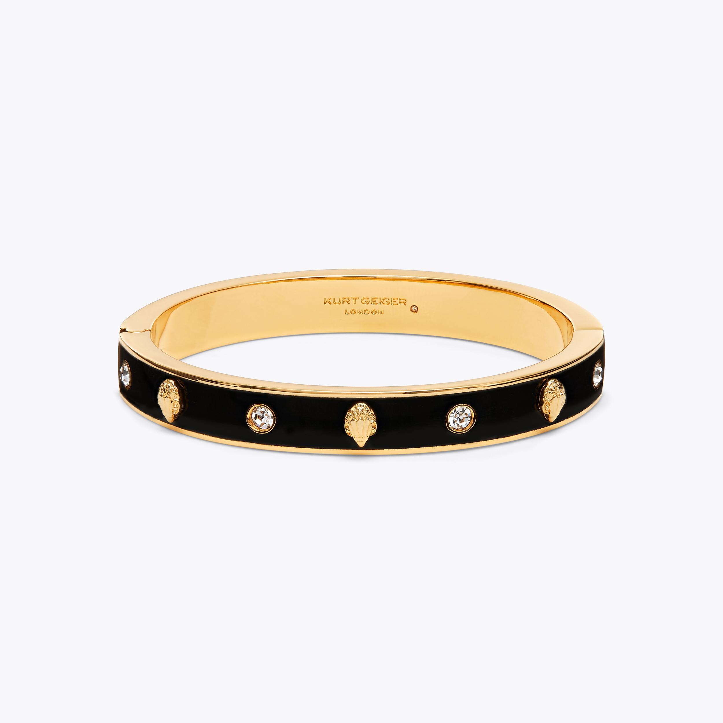 ENAMEL EAGLE BANGLE Gold Tone Hinged Eagle Bracelet by KURT GEIGER