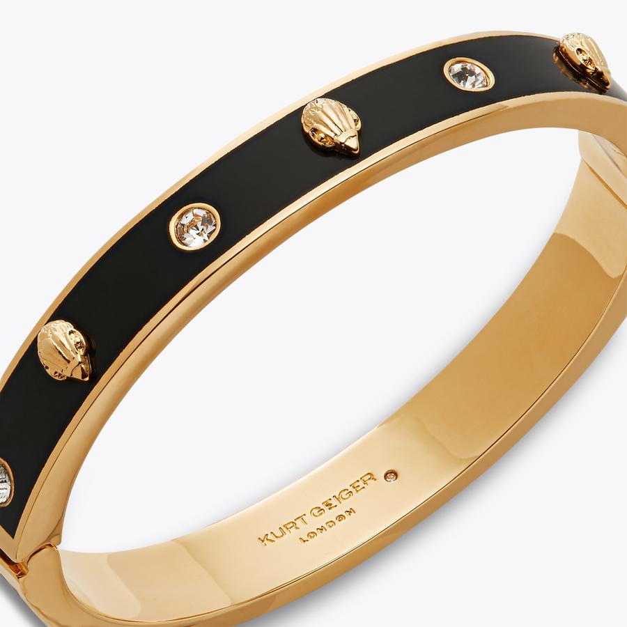 ENAMEL EAGLE BANGLE Gold Tone Hinged Eagle Bracelet by KURT GEIGER
