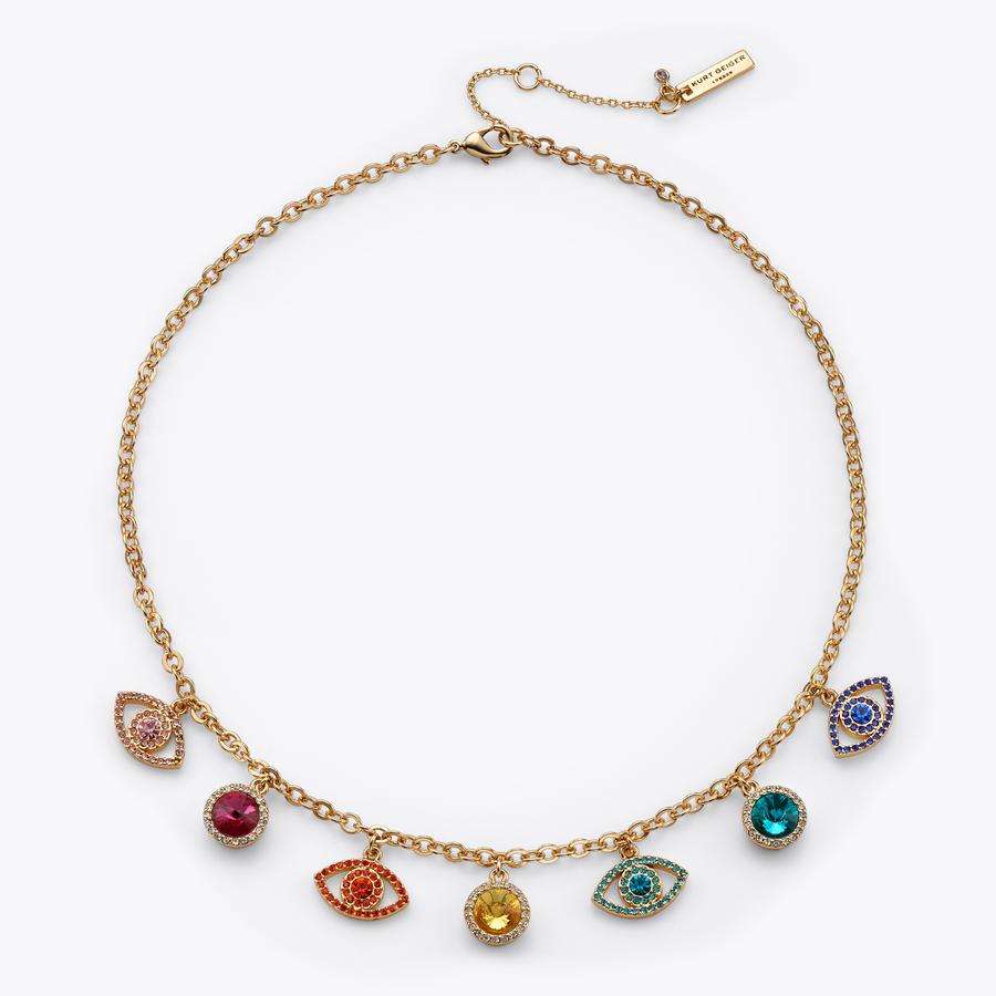 Kurt Geiger Clear Crystal Choker with Gold Evil Eye Charm - New KURT GEIGER LONDON CLEAR JELLY EVIL EYE NECKLACE CHOKER  main image 4