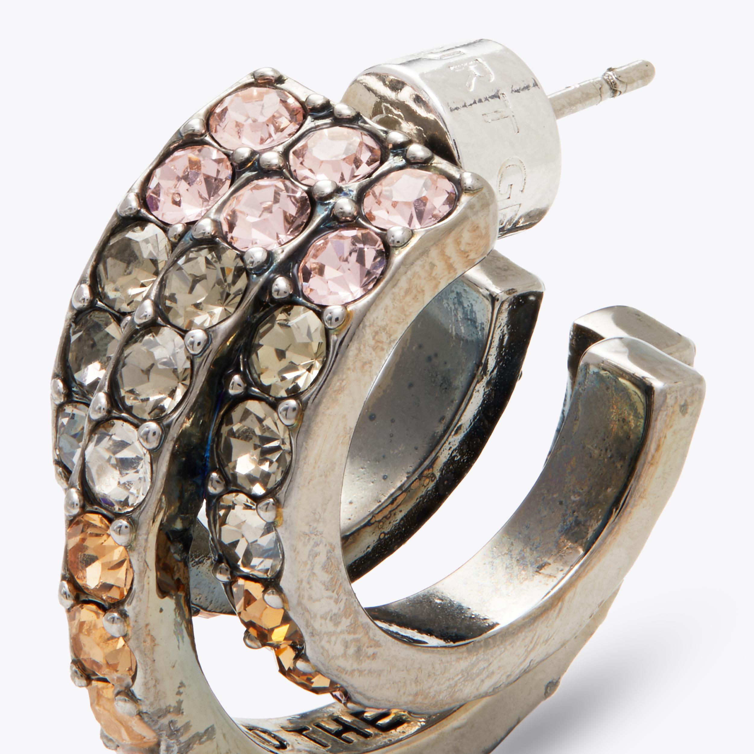 RAINBOW TRIPLE HOOPS Hoop Rainbow Crystal Earrings by KURT