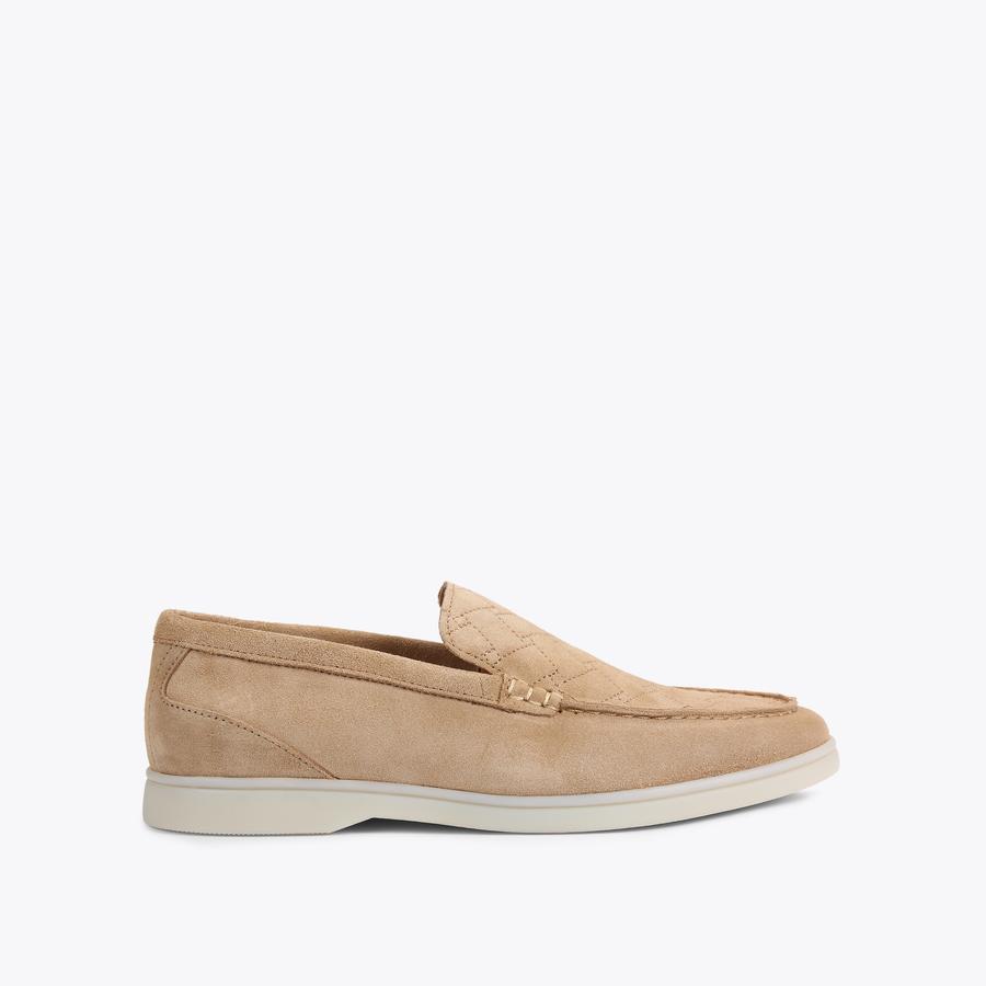Kurt Geiger Tan Men\'s Slip-On Loafers HUGO Beige Suede Slip On Loafers by KURT GEIGER LONDON main image 2