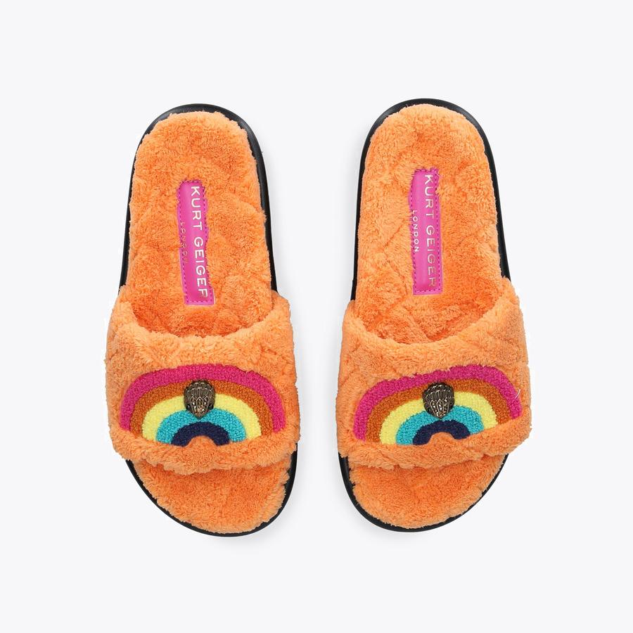 ORSON POOL SLIDE Orange Terry Towelling Rainbow Pool Slider by